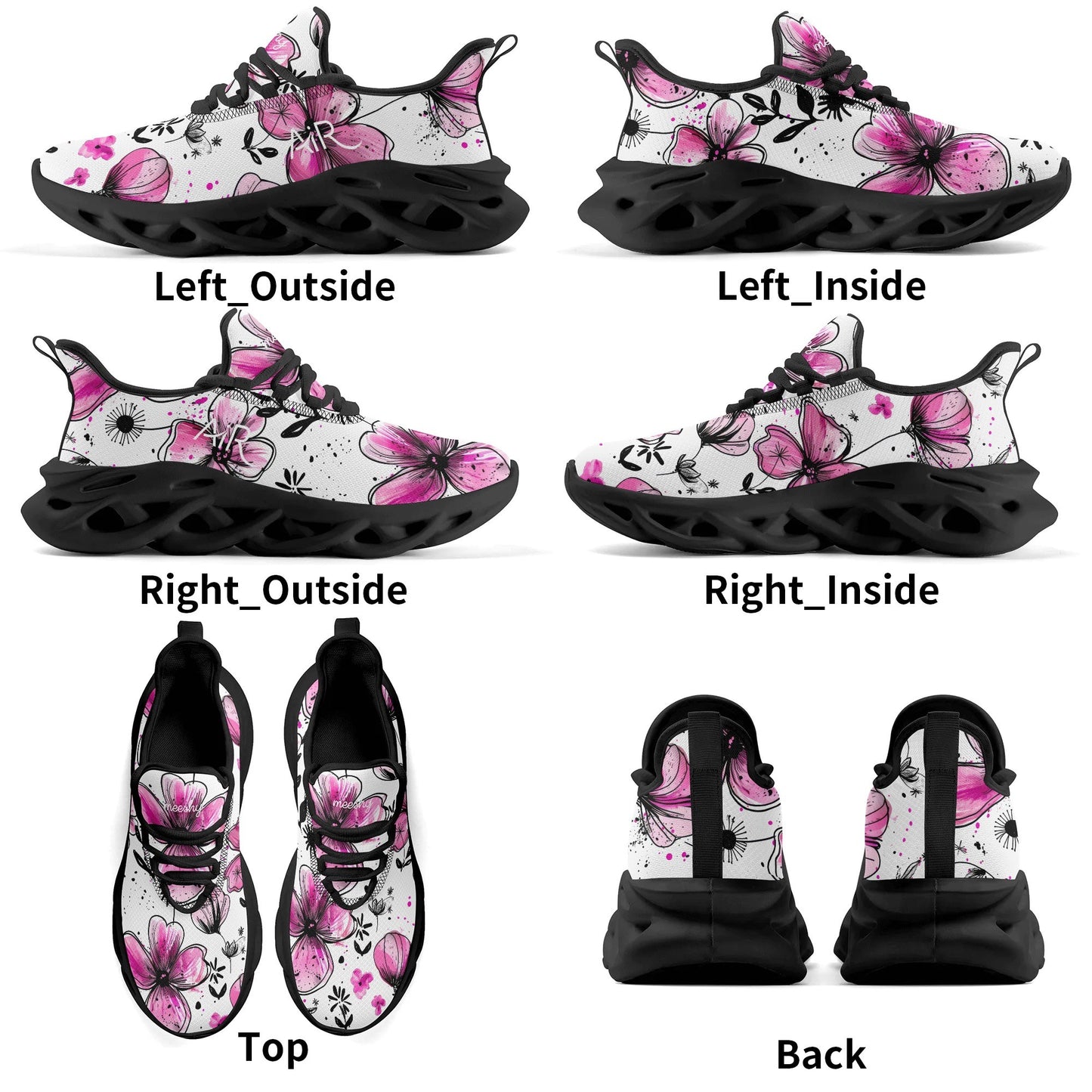 meeshy AIR Athletic Sneaker - Graffiti Flowers v2 - Herren Sneaker JLR Design