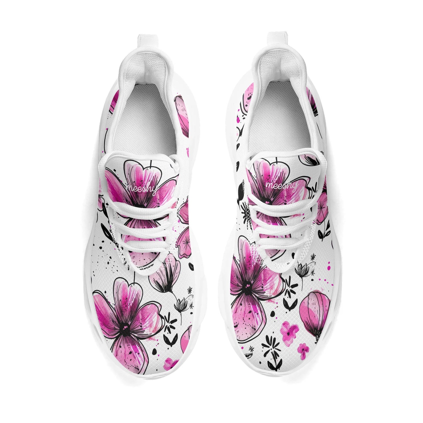 meeshy AIR Athletic Sneaker - Graffiti Flowers v2 - Herren Sneaker JLR Design
