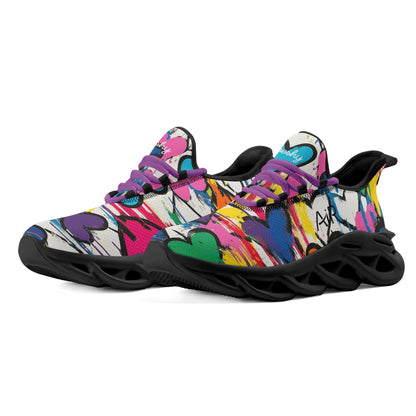 meeshy AIR Athletic Sneaker - Graffiti Hearts v1 - Damen Sneaker JLR Design