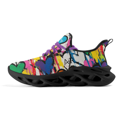 meeshy AIR Athletic Sneaker - Graffiti Hearts v1 - Damen Sneaker JLR Design