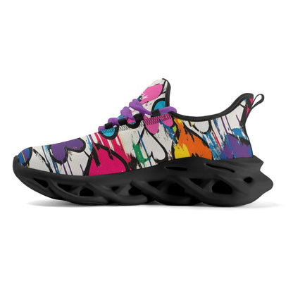 meeshy AIR Athletic Sneaker - Graffiti Hearts v1 - Damen Sneaker JLR Design