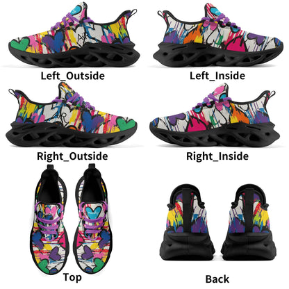 meeshy AIR Athletic Sneaker - Graffiti Hearts v1 - Damen Sneaker JLR Design