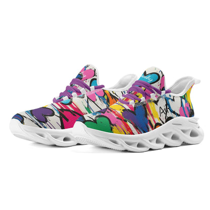 meeshy AIR Athletic Sneaker - Graffiti Hearts v1 - Damen Sneaker JLR Design