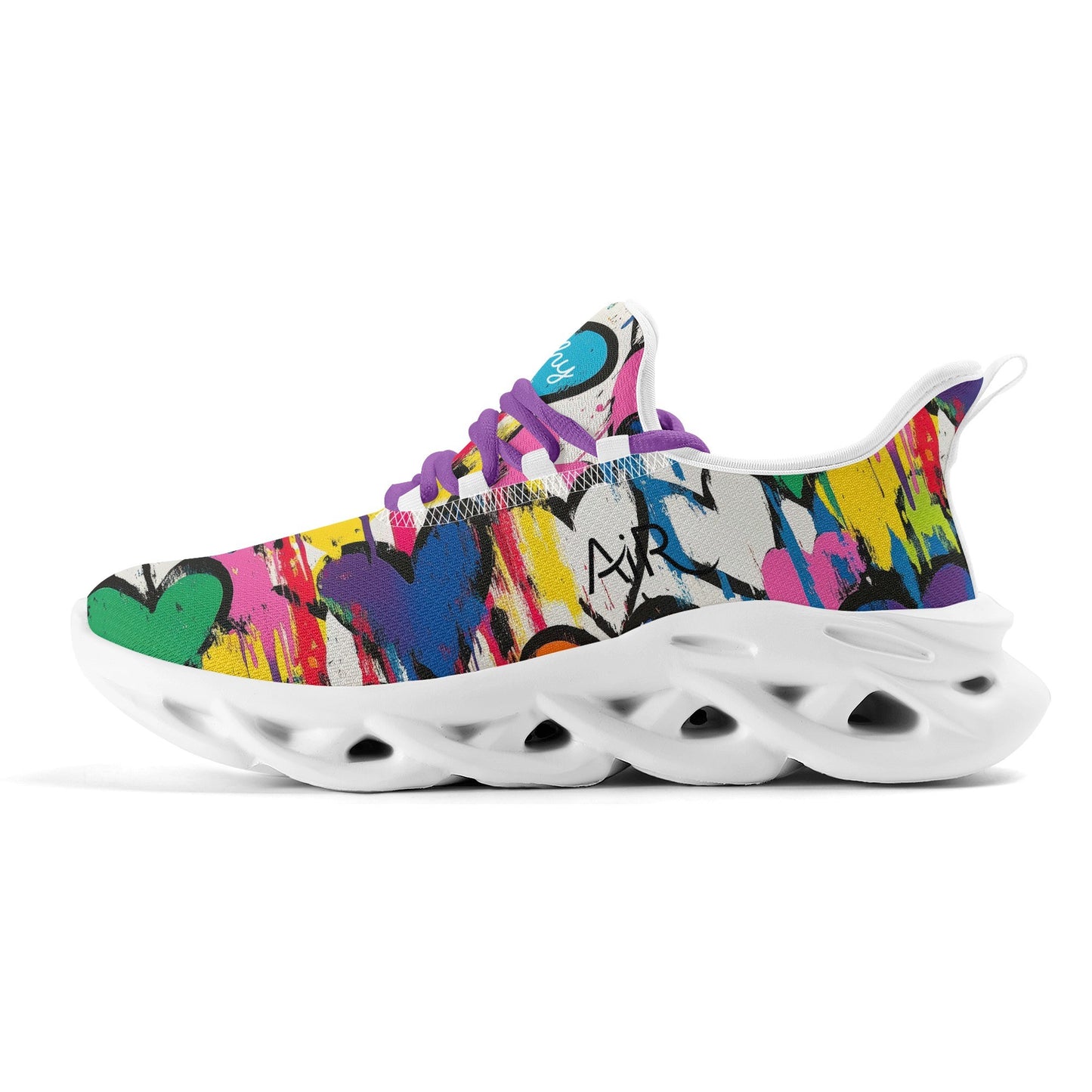 meeshy AIR Athletic Sneaker - Graffiti Hearts v1 - Damen Sneaker JLR Design