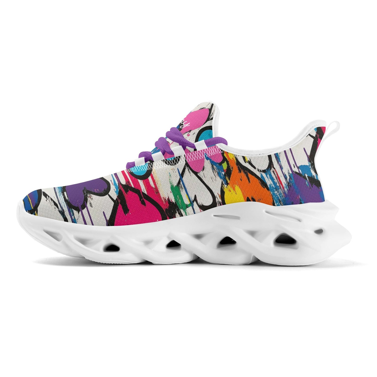 meeshy AIR Athletic Sneaker - Graffiti Hearts v1 - Damen Sneaker JLR Design