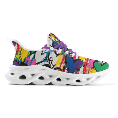 meeshy AIR Athletic Sneaker - Graffiti Hearts v1 - Damen Sneaker JLR Design