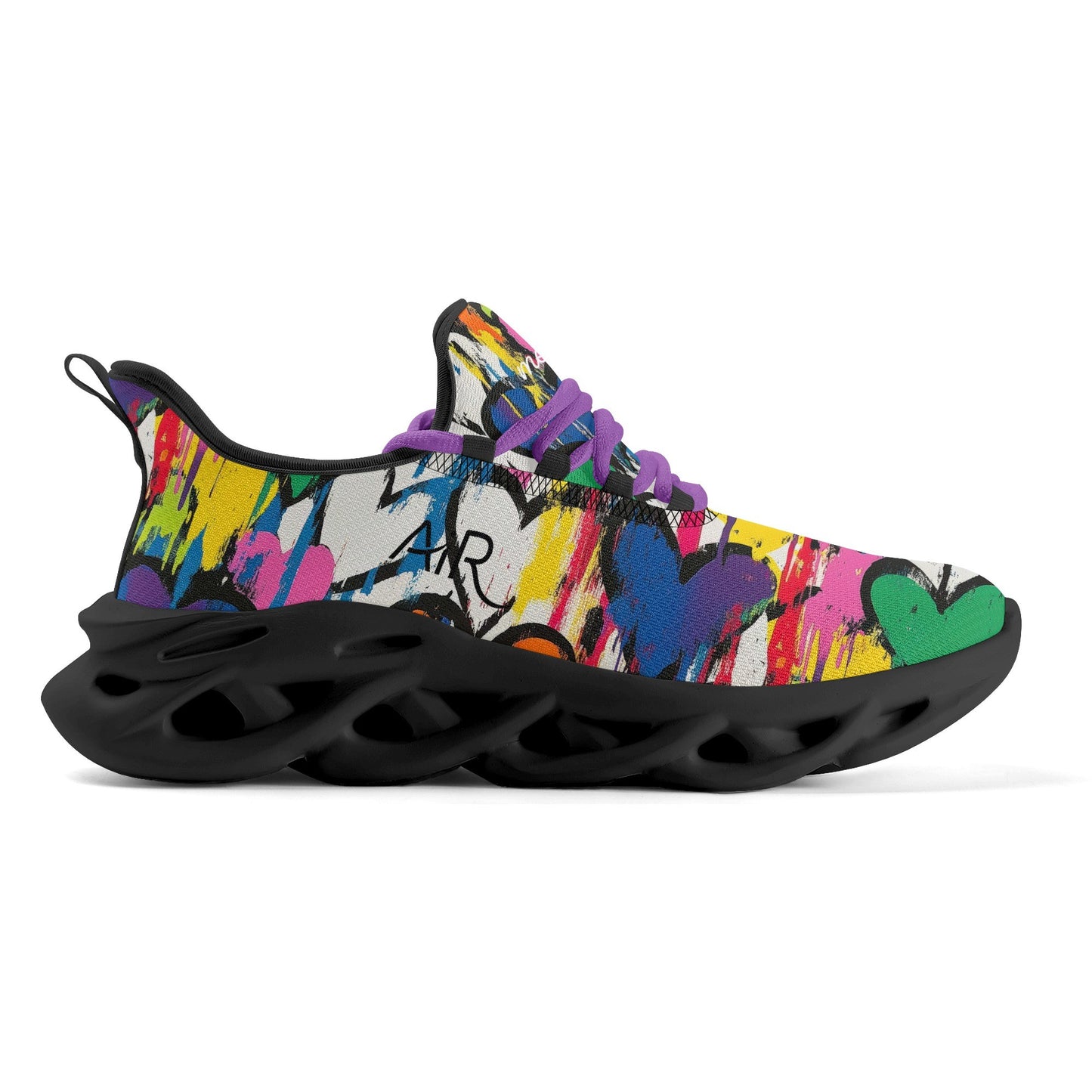 meeshy AIR Athletic Sneaker - Graffiti Hearts v1 - Herren Sneaker JLR Design