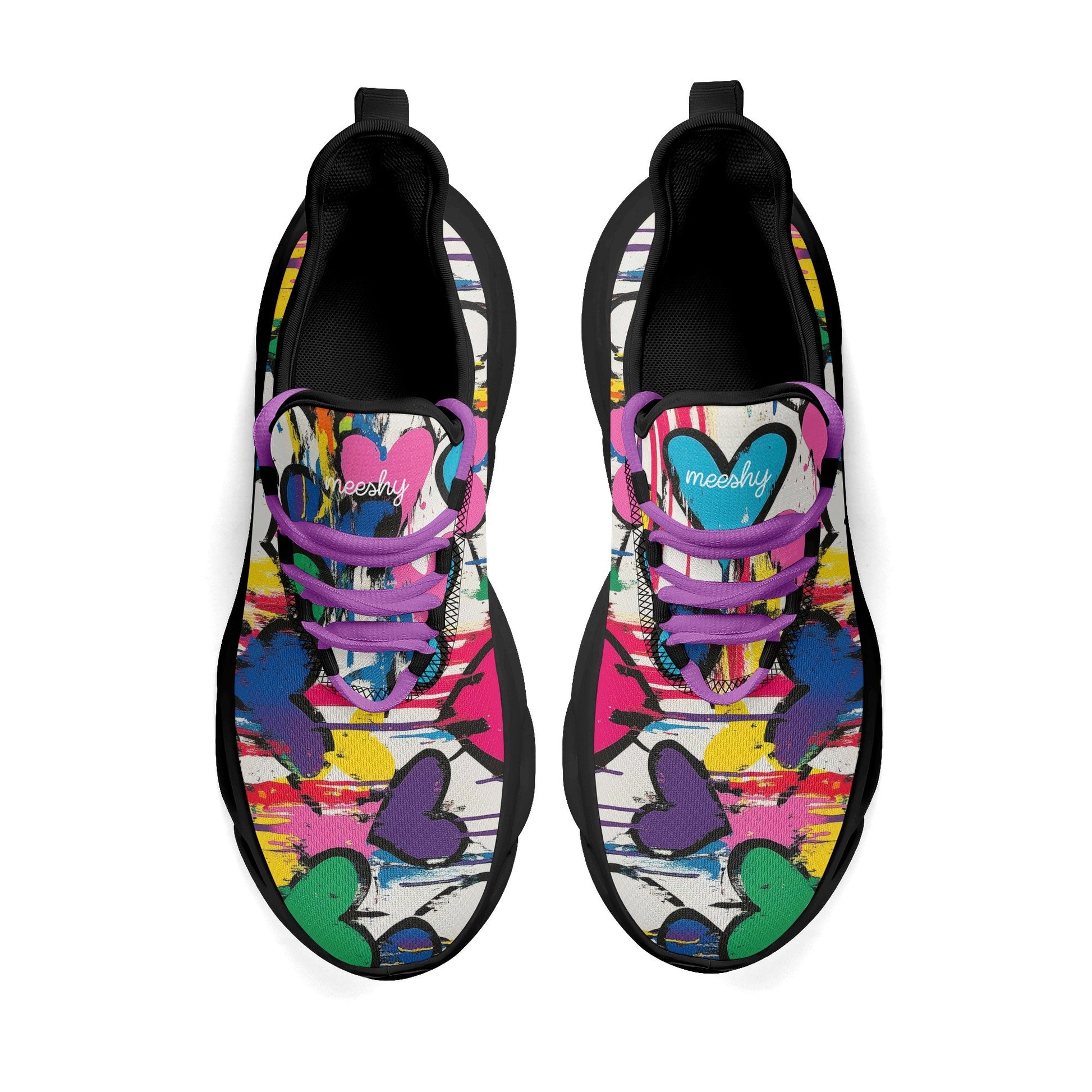 meeshy AIR Athletic Sneaker - Graffiti Hearts v1 - Herren Sneaker JLR Design