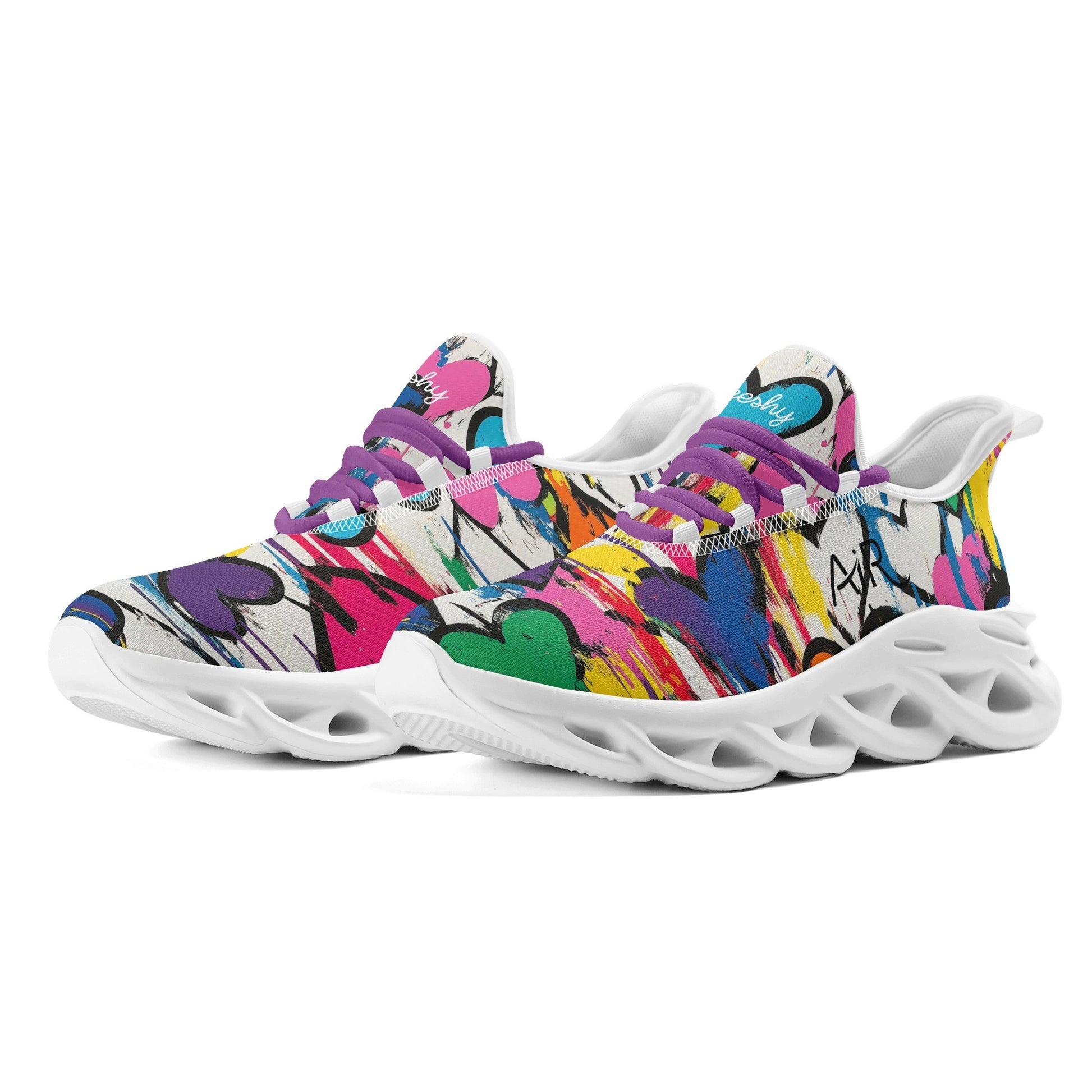 meeshy AIR Athletic Sneaker - Graffiti Hearts v1 - Herren Sneaker JLR Design
