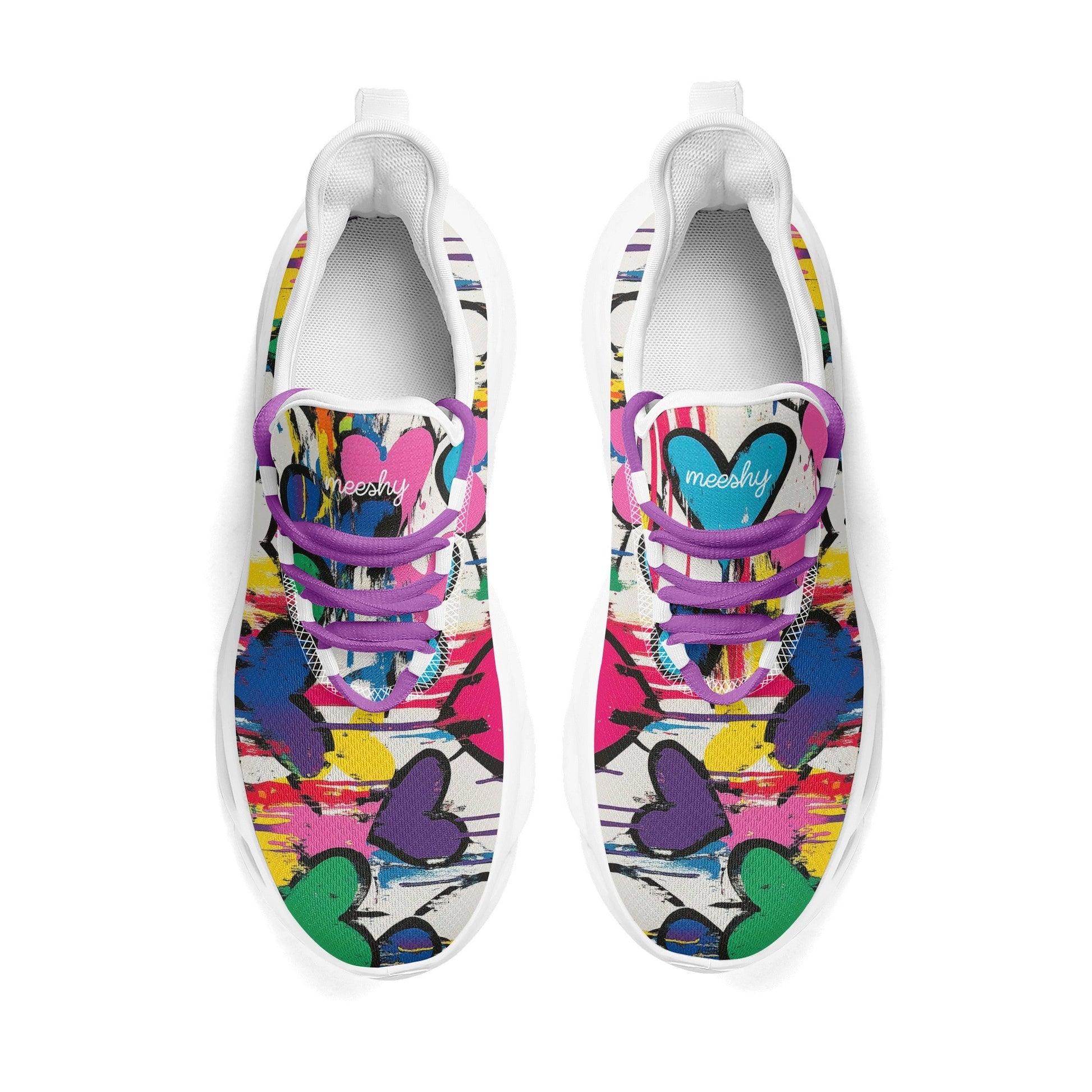 meeshy AIR Athletic Sneaker - Graffiti Hearts v1 - Herren Sneaker JLR Design