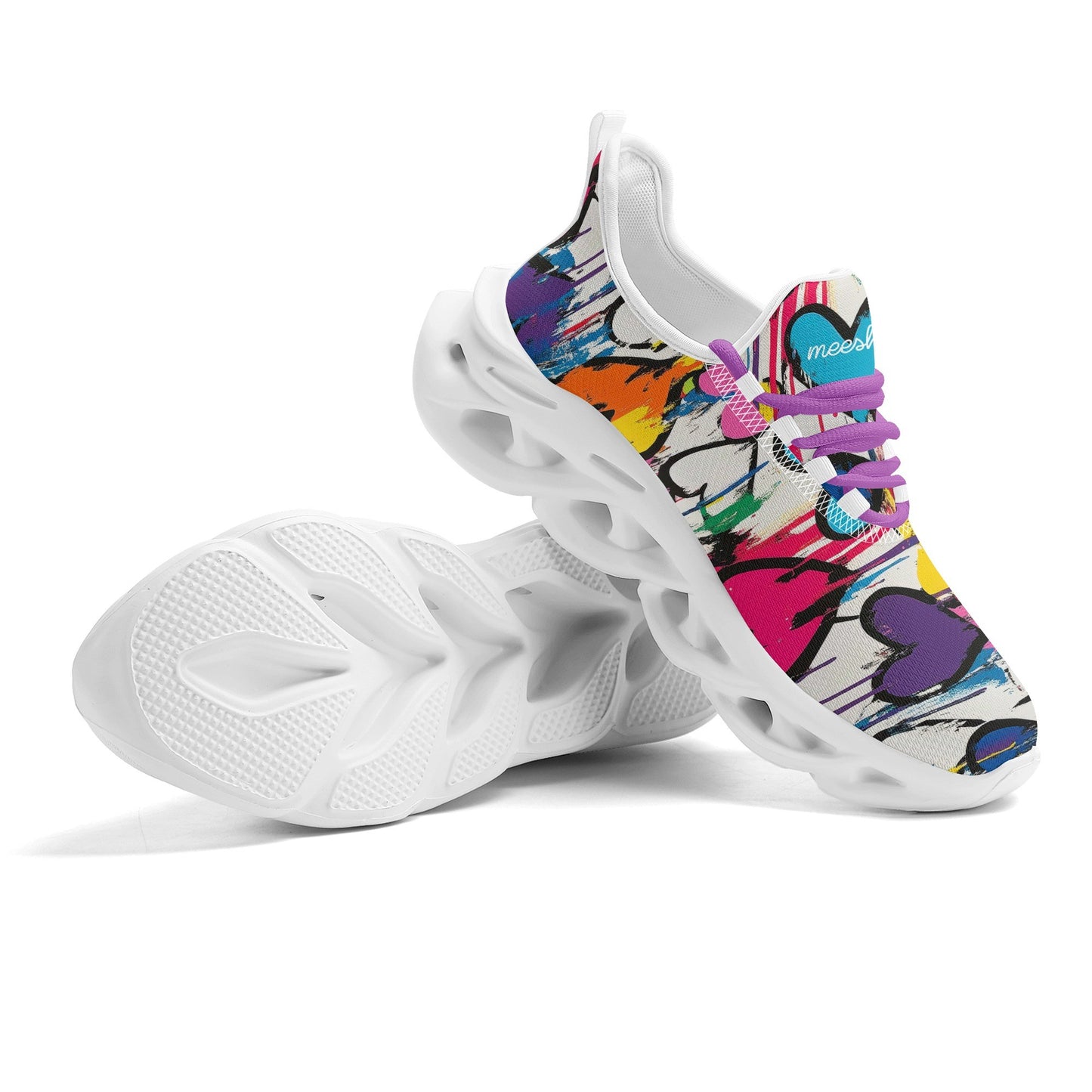 meeshy AIR Athletic Sneaker - Graffiti Hearts v1 - Herren Sneaker JLR Design