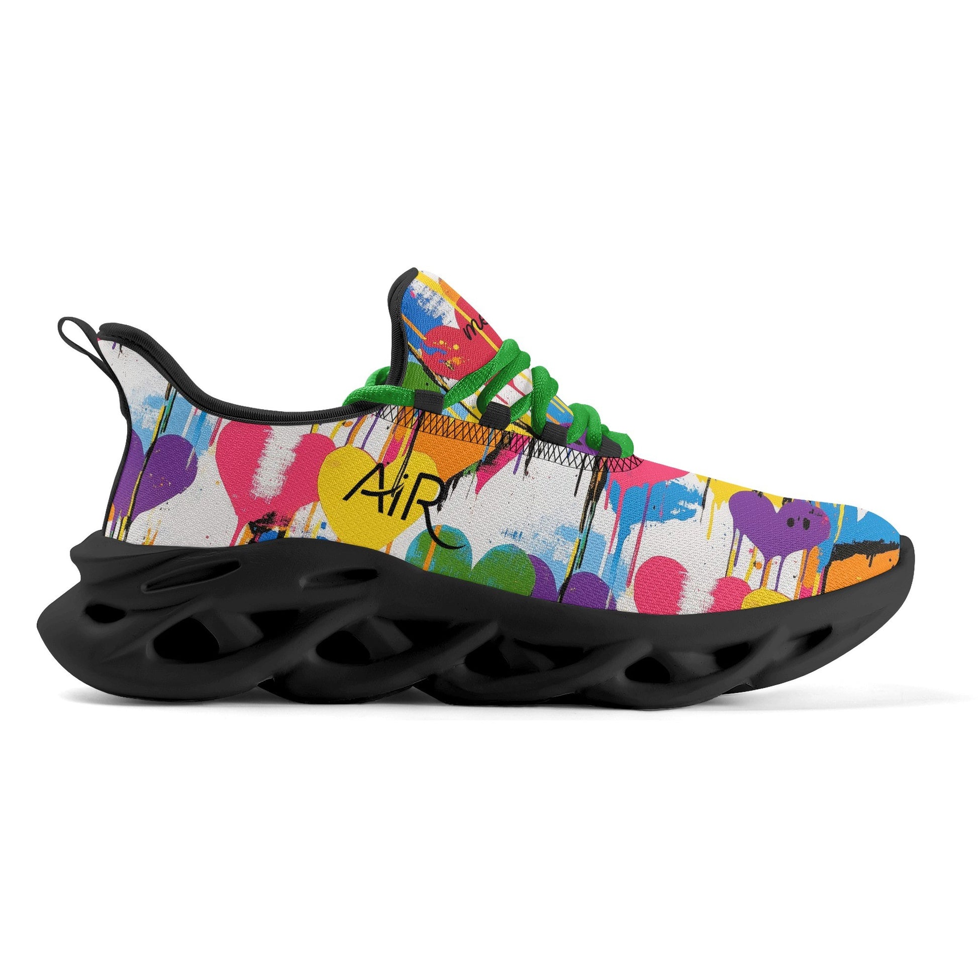 meeshy AIR Athletic Sneaker - Graffiti Hearts v2 - Damen Sneaker JLR Design