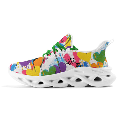 meeshy AIR Athletic Sneaker - Graffiti Hearts v2 - Damen Sneaker JLR Design