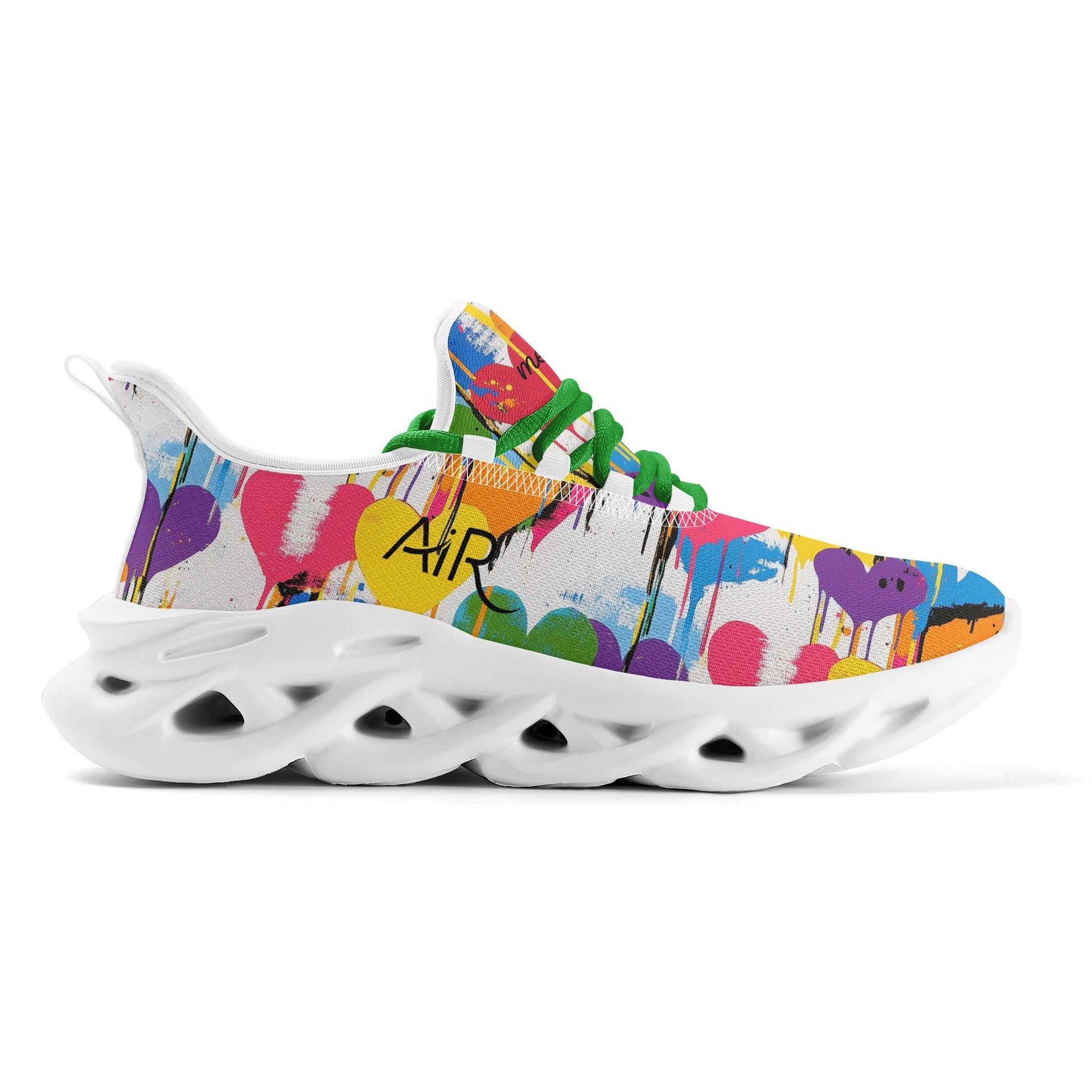 meeshy AIR Athletic Sneaker - Graffiti Hearts v2 - Damen Sneaker JLR Design