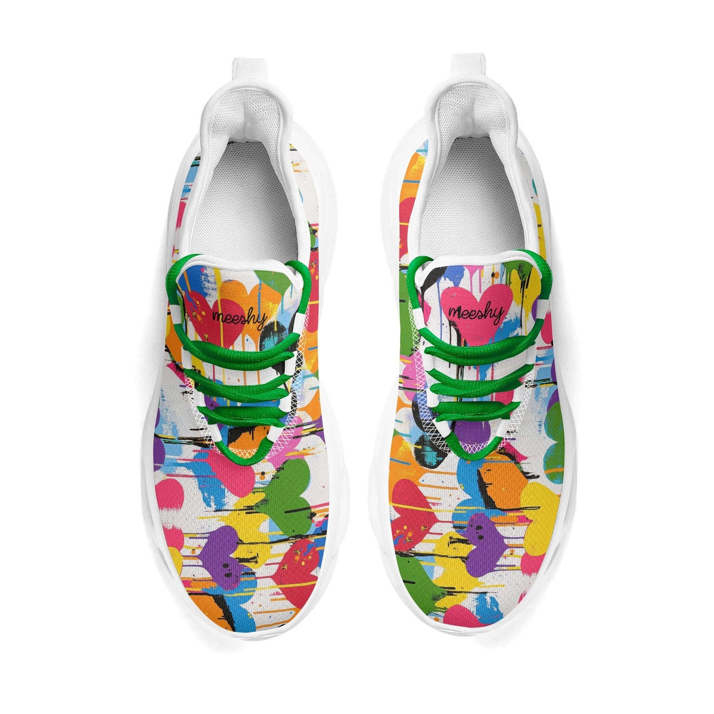 meeshy AIR Athletic Sneaker - Graffiti Hearts v2 - Damen Sneaker JLR Design