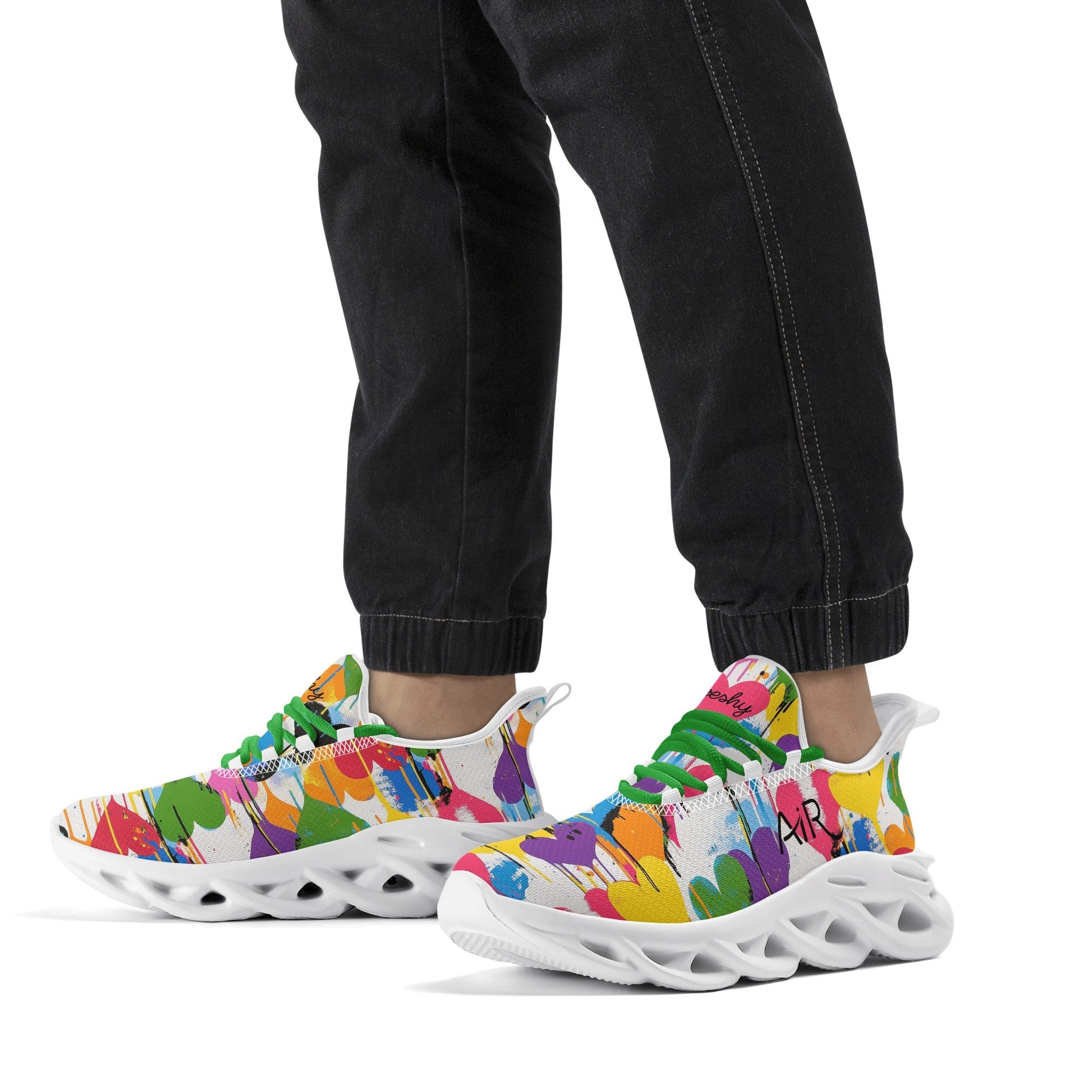 meeshy AIR Athletic Sneaker - Graffiti Hearts v2 - Herren Sneaker JLR Design