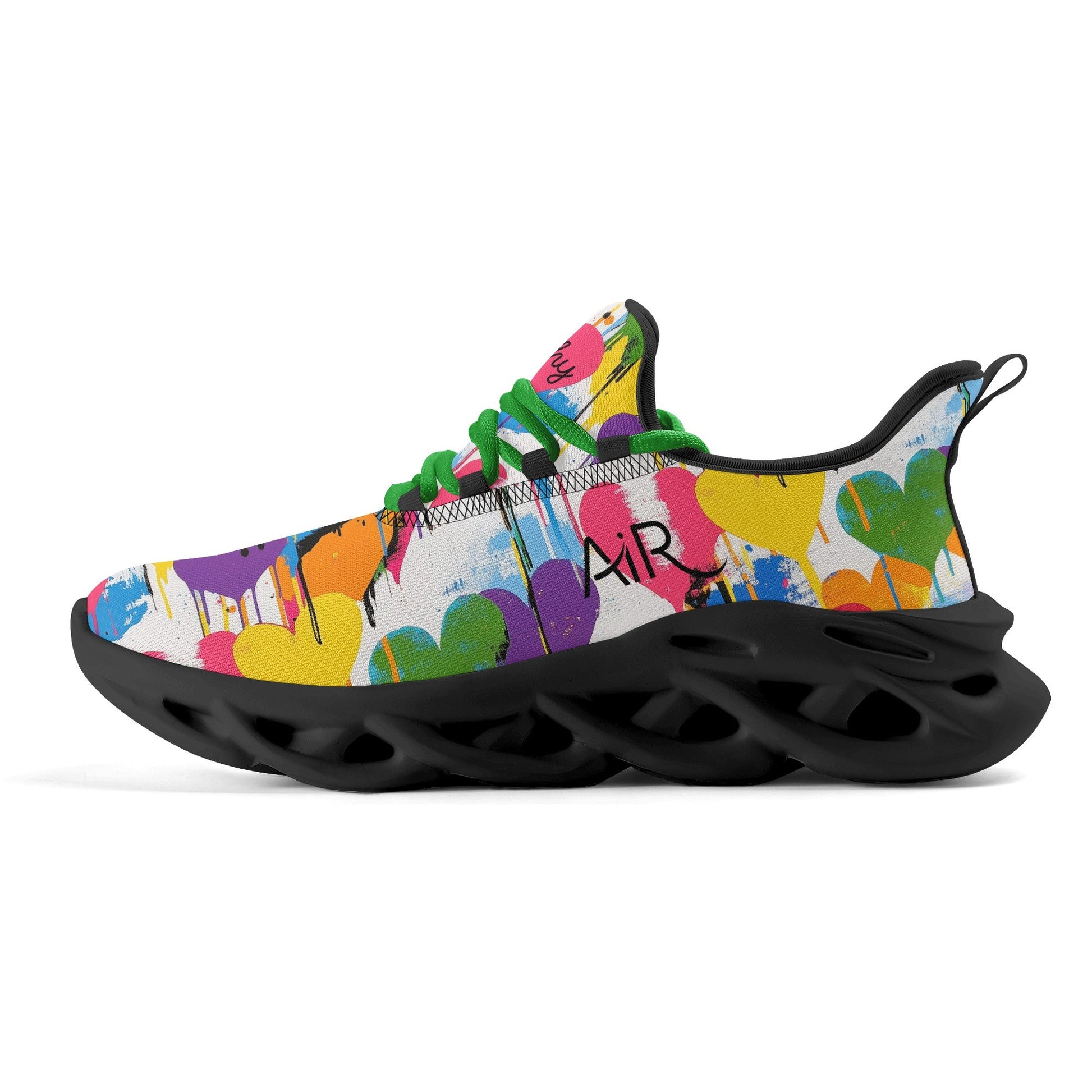 meeshy AIR Athletic Sneaker - Graffiti Hearts v2 - Herren Sneaker JLR Design