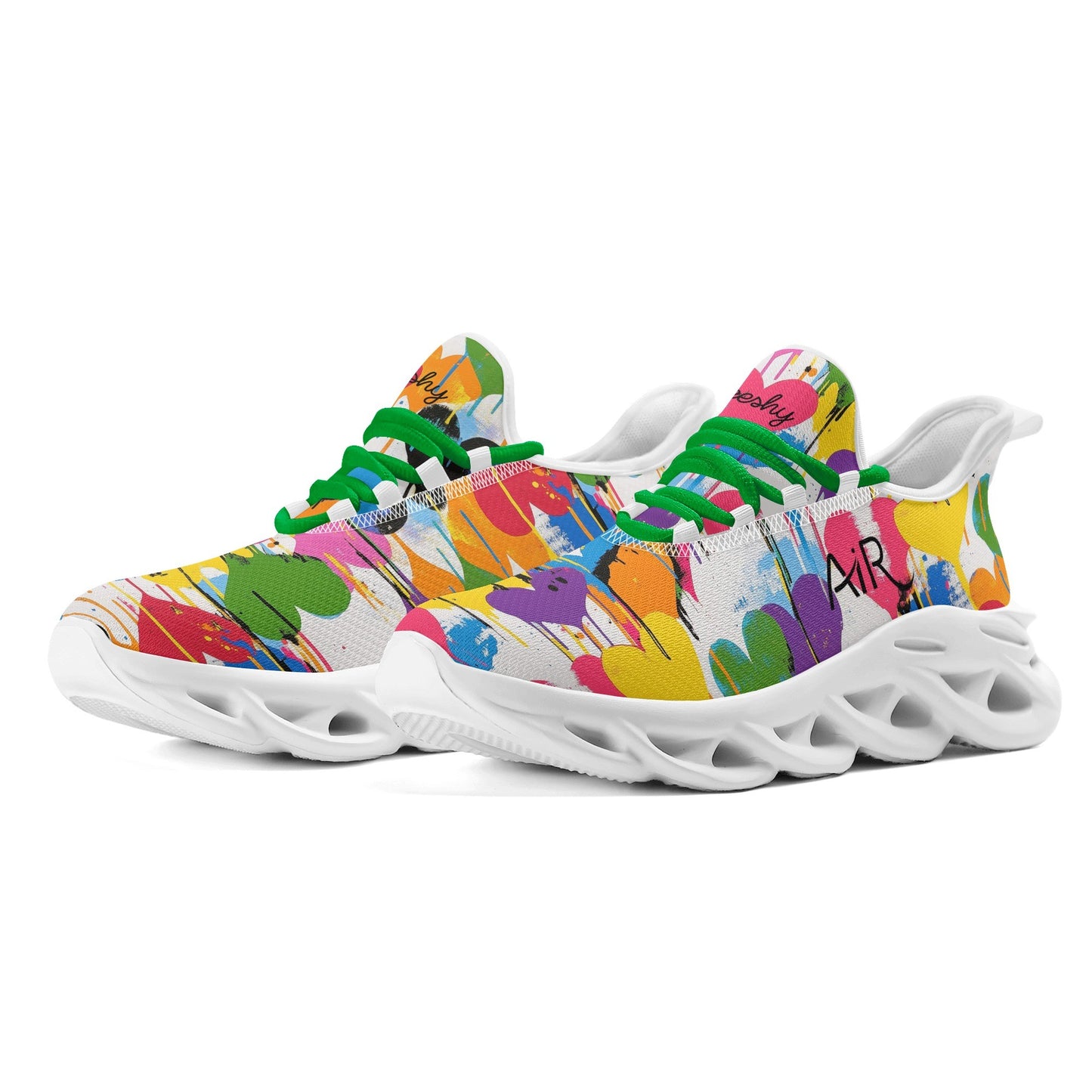 meeshy AIR Athletic Sneaker - Graffiti Hearts v2 - Herren Sneaker JLR Design