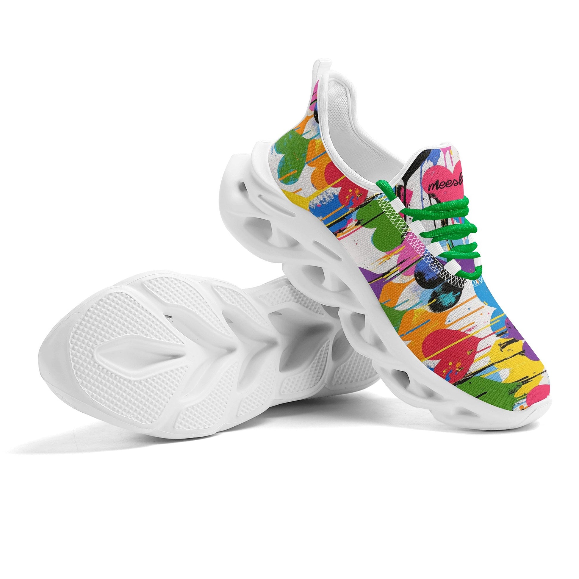meeshy AIR Athletic Sneaker - Graffiti Hearts v2 - Herren Sneaker JLR Design
