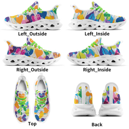 meeshy AIR Athletic Sneaker - Graffiti Hearts v3 - Damen Sneaker JLR Design