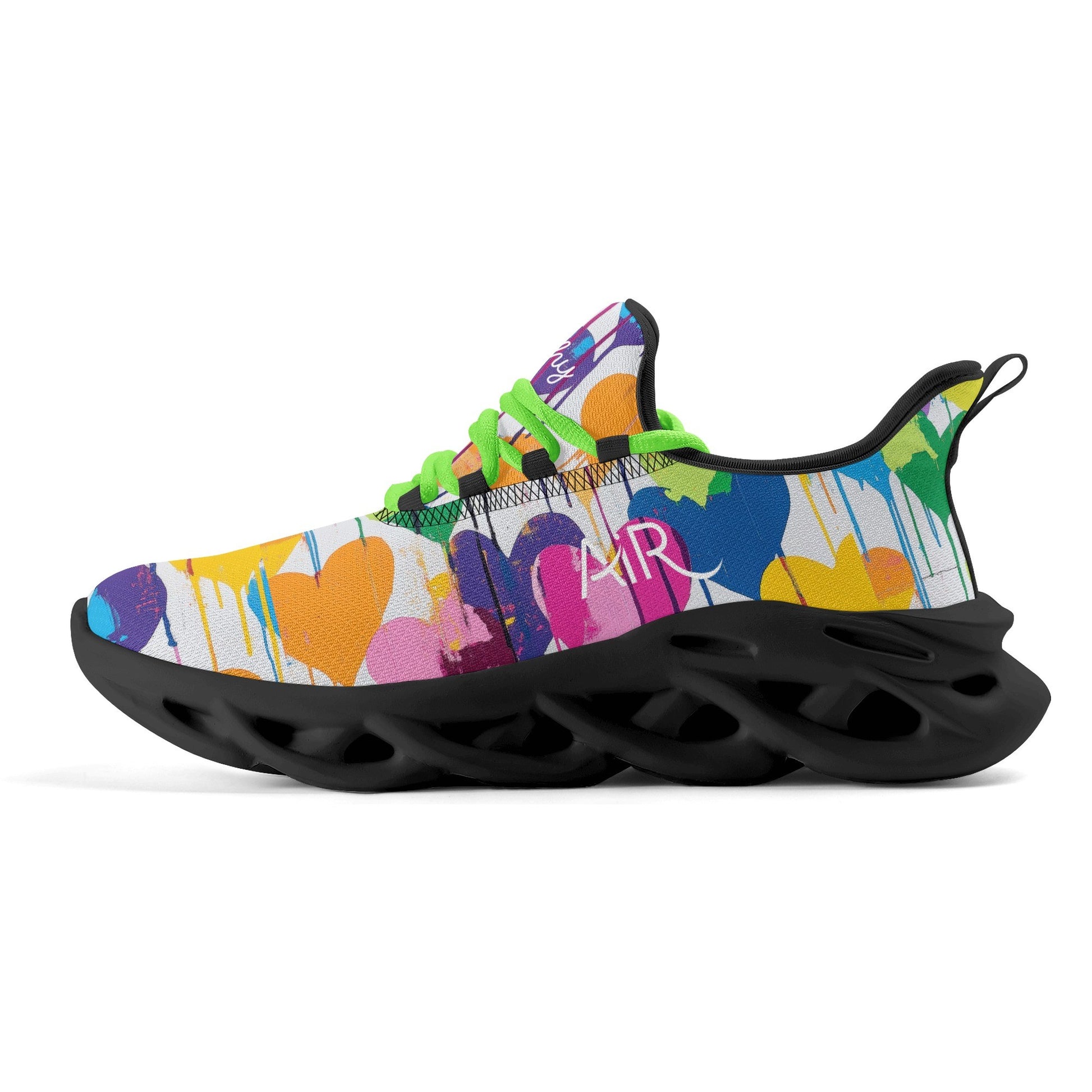 meeshy AIR Athletic Sneaker - Graffiti Hearts v3 - Damen Sneaker JLR Design