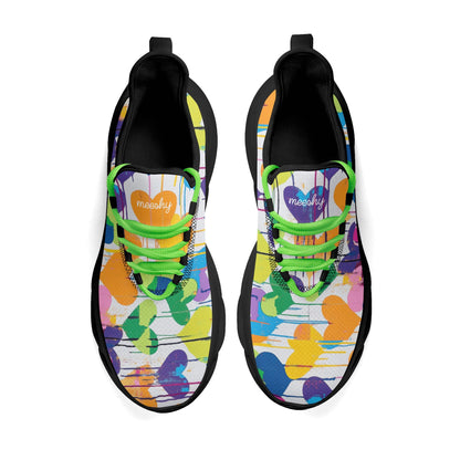 meeshy AIR Athletic Sneaker - Graffiti Hearts v3 - Damen Sneaker JLR Design