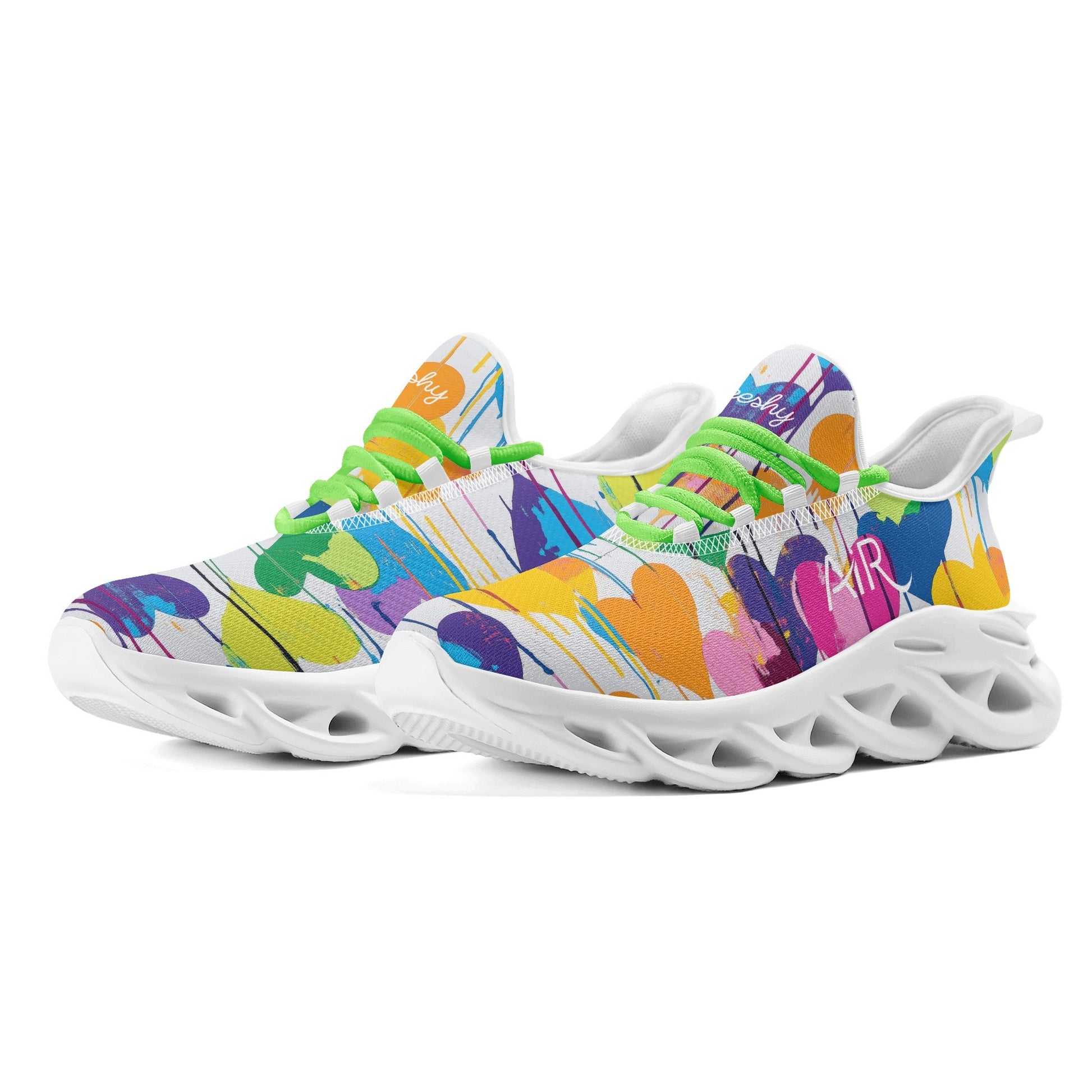 meeshy AIR Athletic Sneaker - Graffiti Hearts v3 - Damen Sneaker JLR Design