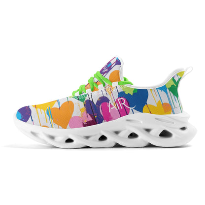 meeshy AIR Athletic Sneaker - Graffiti Hearts v3 - Damen Sneaker JLR Design