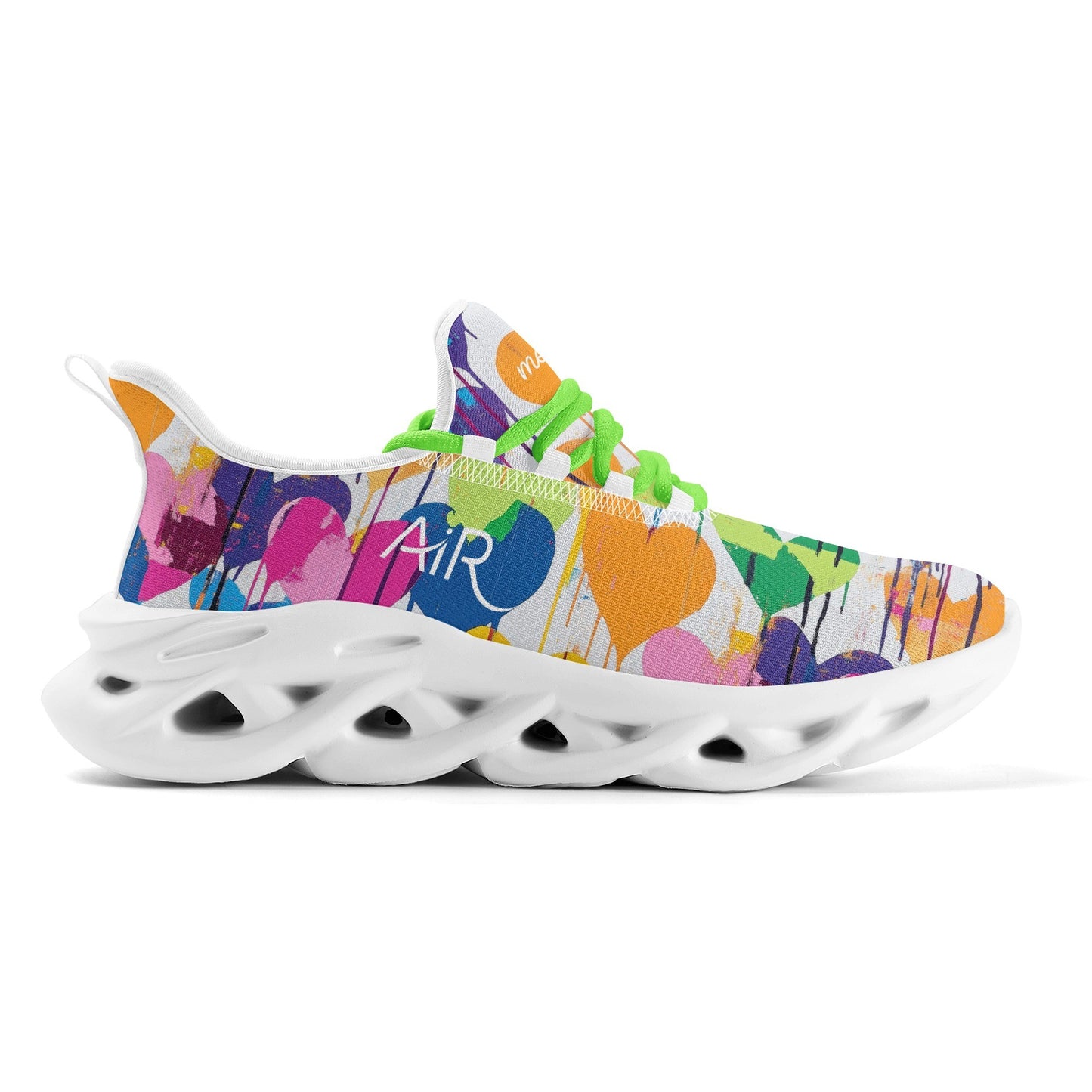 meeshy AIR Athletic Sneaker - Graffiti Hearts v3 - Damen Sneaker JLR Design