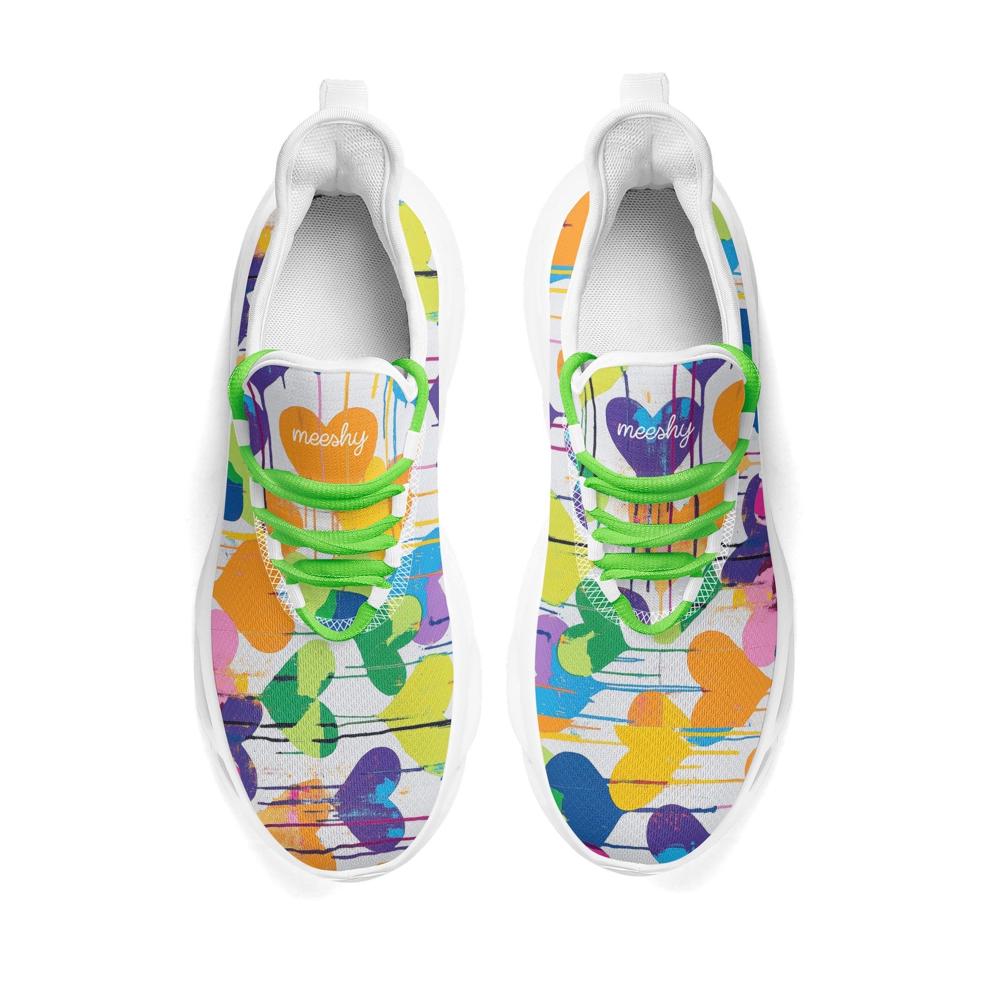 meeshy AIR Athletic Sneaker - Graffiti Hearts v3 - Damen Sneaker JLR Design