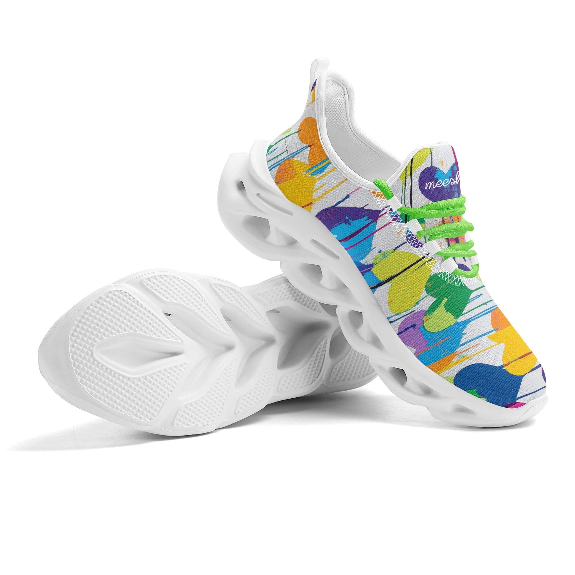 meeshy AIR Athletic Sneaker - Graffiti Hearts v3 - Damen Sneaker JLR Design