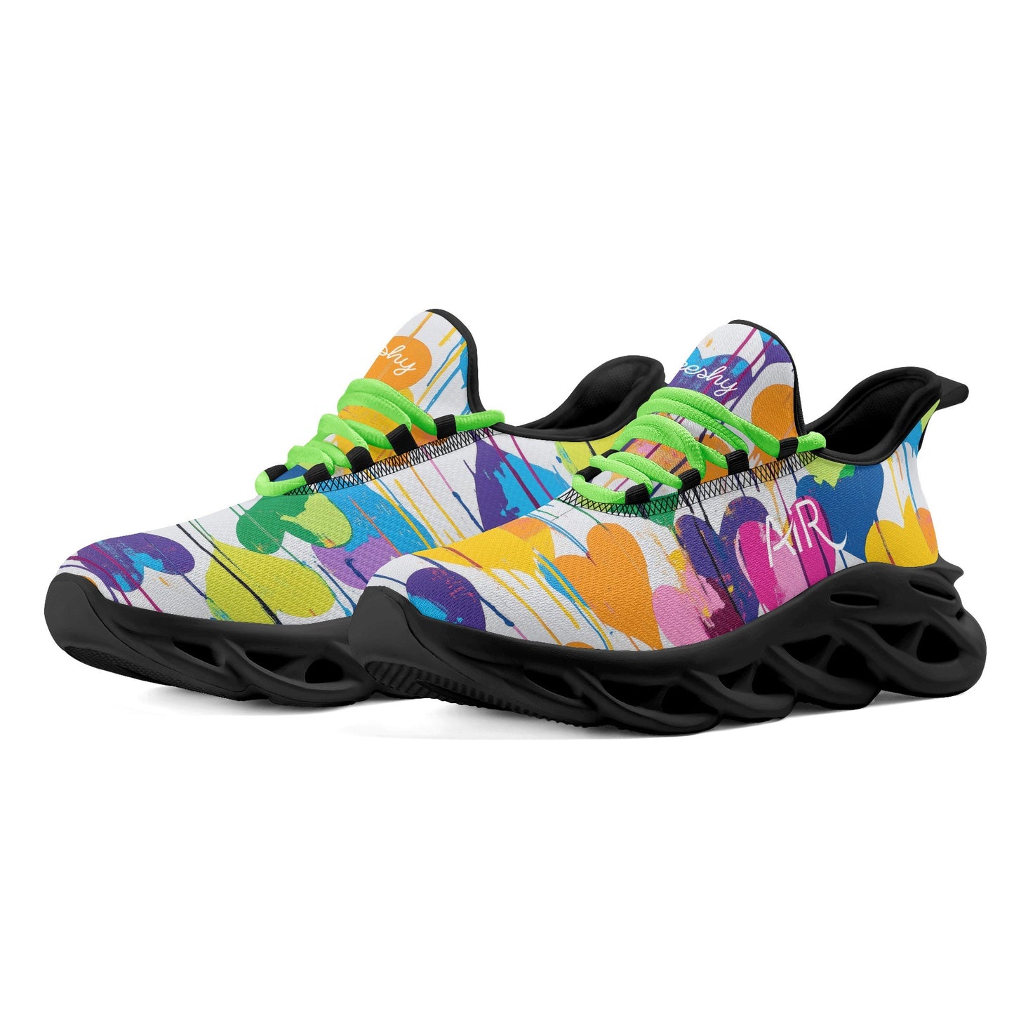 meeshy AIR Athletic Sneaker - Graffiti Hearts v3 - Herren Sneaker JLR Design