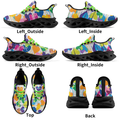 meeshy AIR Athletic Sneaker - Graffiti Hearts v3 - Herren Sneaker JLR Design