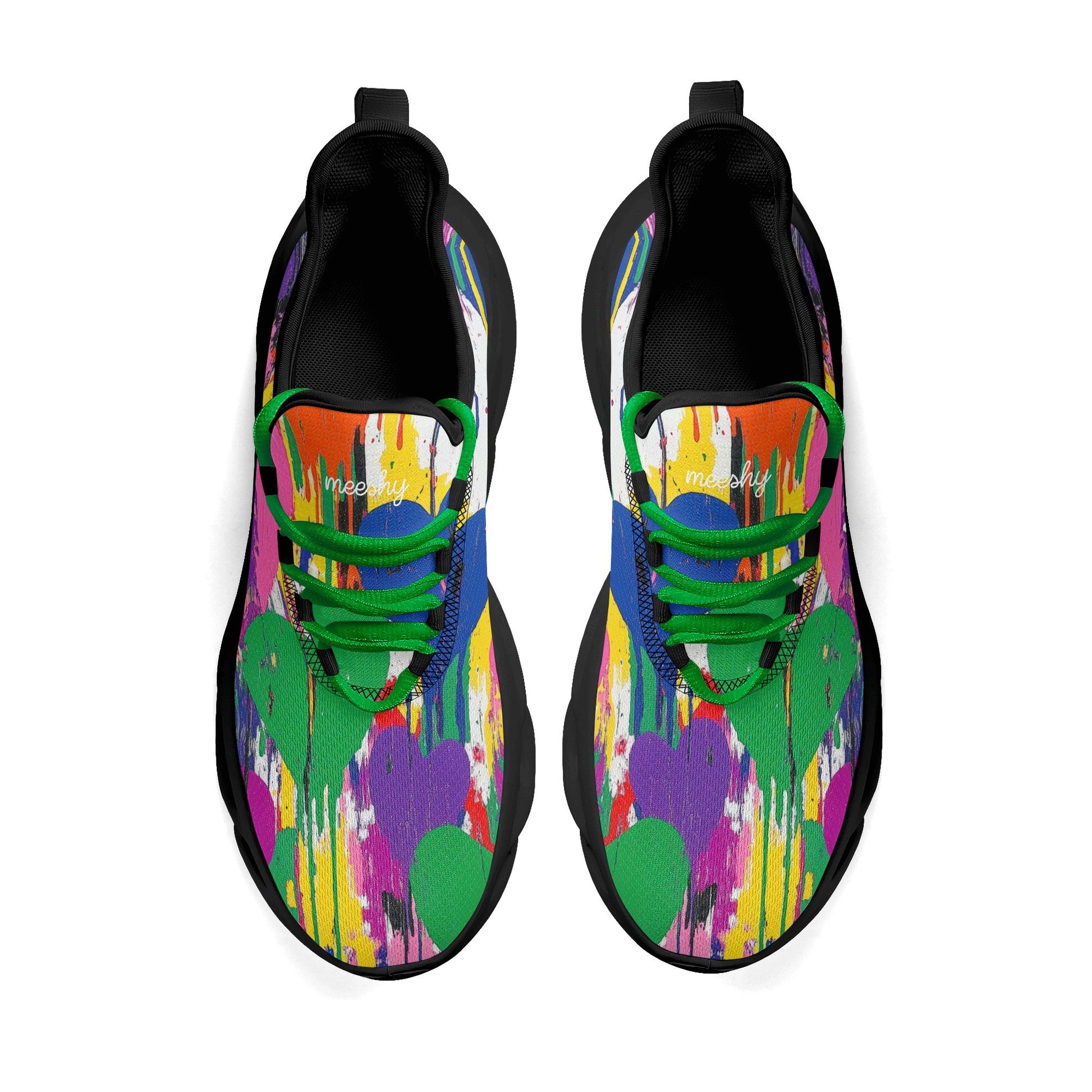 meeshy AIR Athletic Sneaker - Graffiti Hearts v4 - Damen Sneaker JLR Design