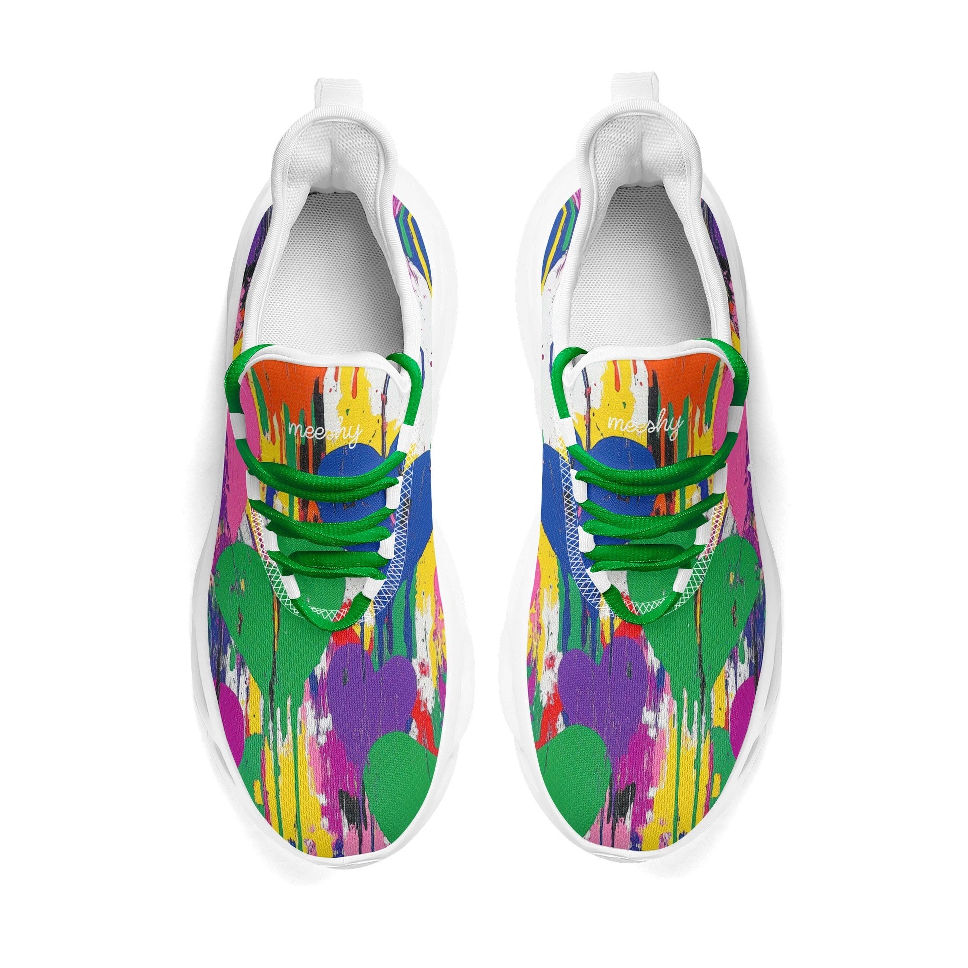 meeshy AIR Athletic Sneaker - Graffiti Hearts v4 - Damen Sneaker JLR Design
