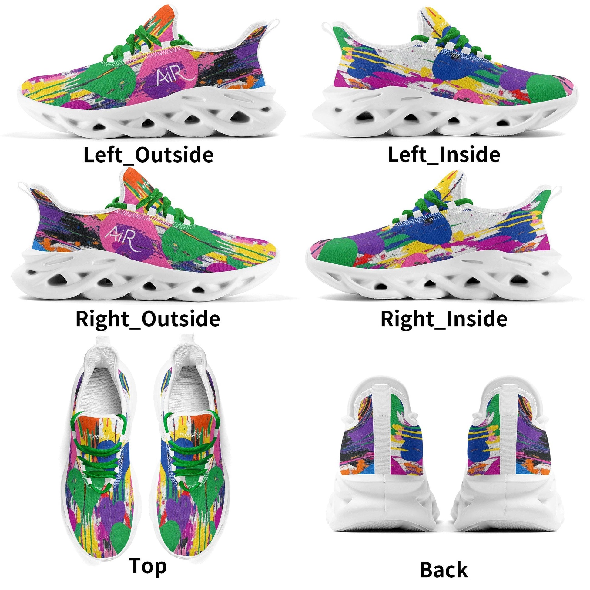 meeshy AIR Athletic Sneaker - Graffiti Hearts v4 - Herren Sneaker JLR Design