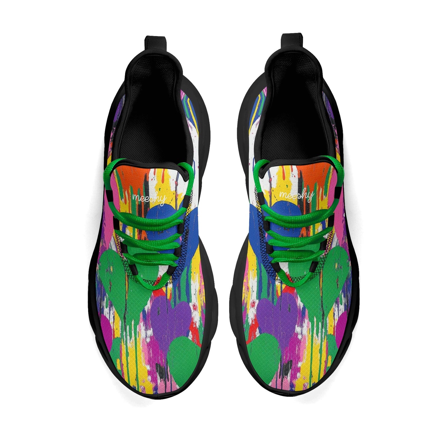 meeshy AIR Athletic Sneaker - Graffiti Hearts v4 - Herren Sneaker JLR Design