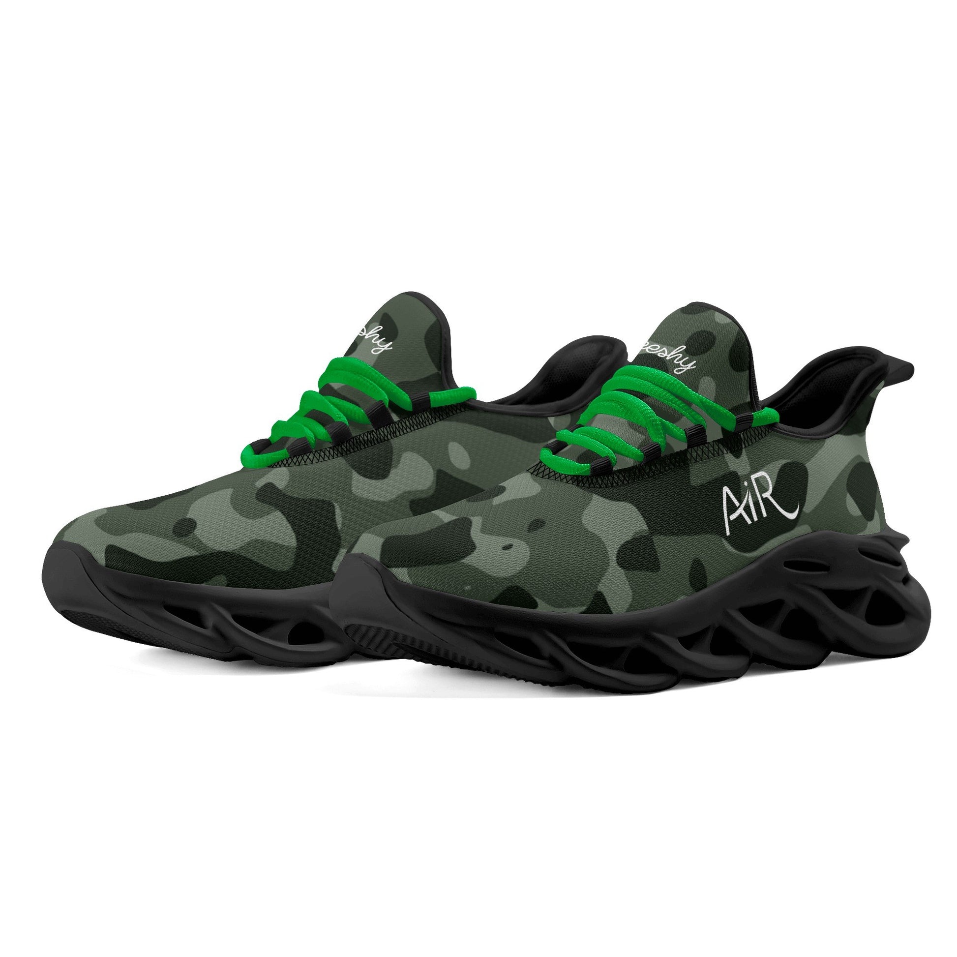 meeshy AIR Athletic Sneaker - Green Camouflage - Damen Sneaker JLR Design