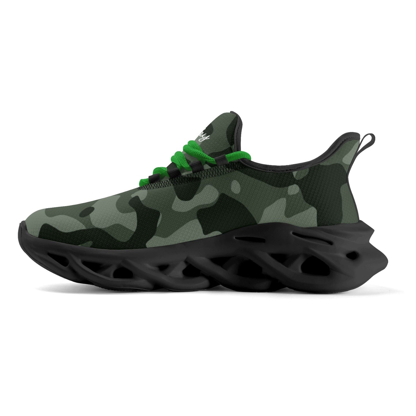 meeshy AIR Athletic Sneaker - Green Camouflage - Damen Sneaker JLR Design