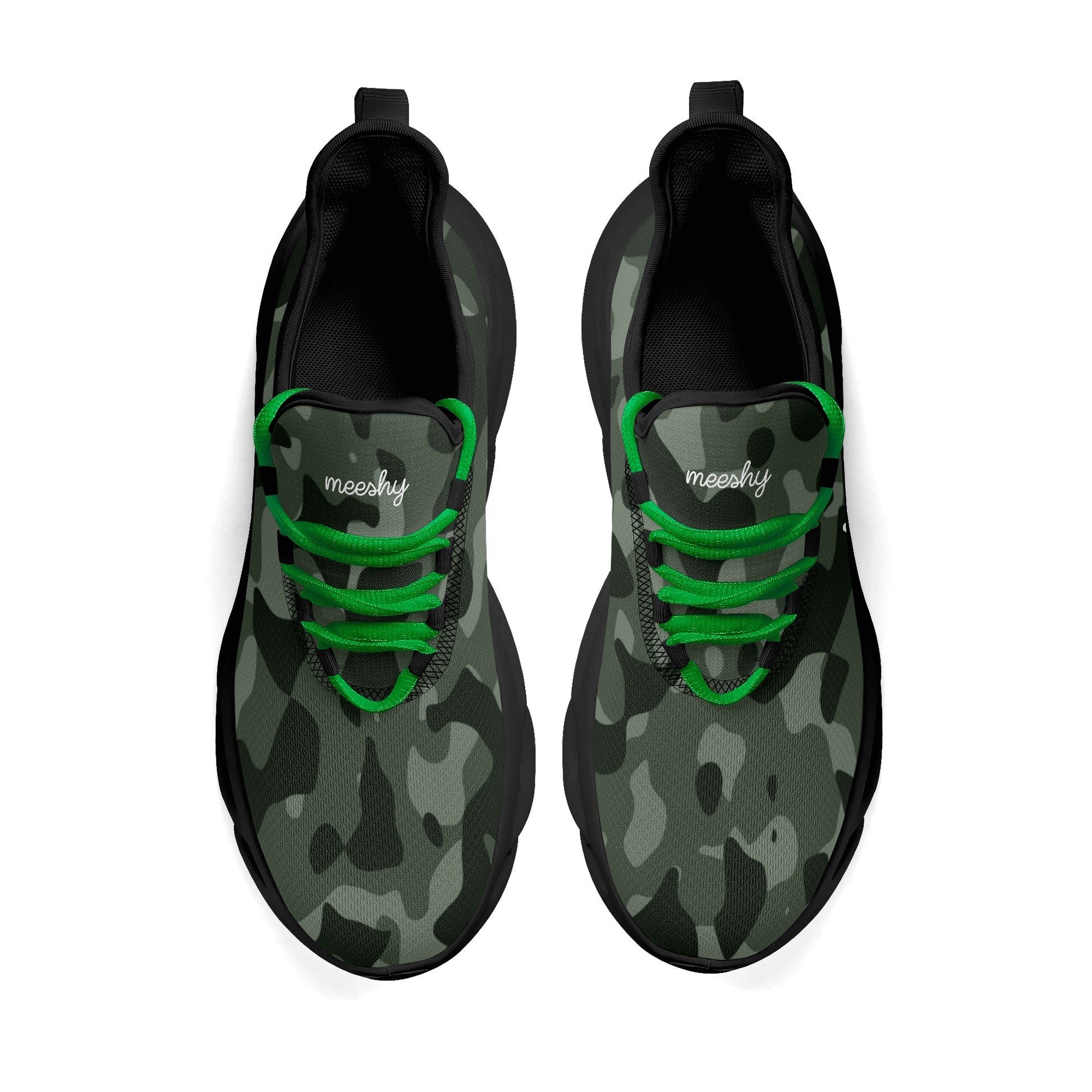meeshy AIR Athletic Sneaker - Green Camouflage - Damen Sneaker JLR Design