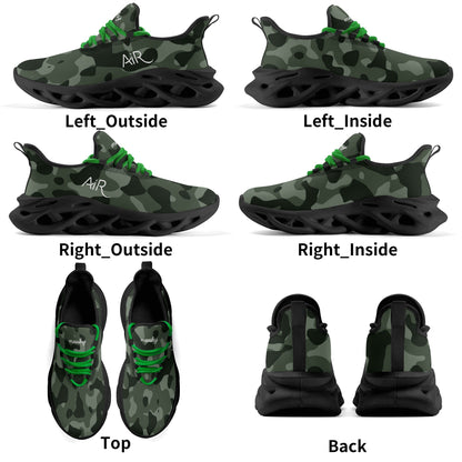 meeshy AIR Athletic Sneaker - Green Camouflage - Damen Sneaker JLR Design