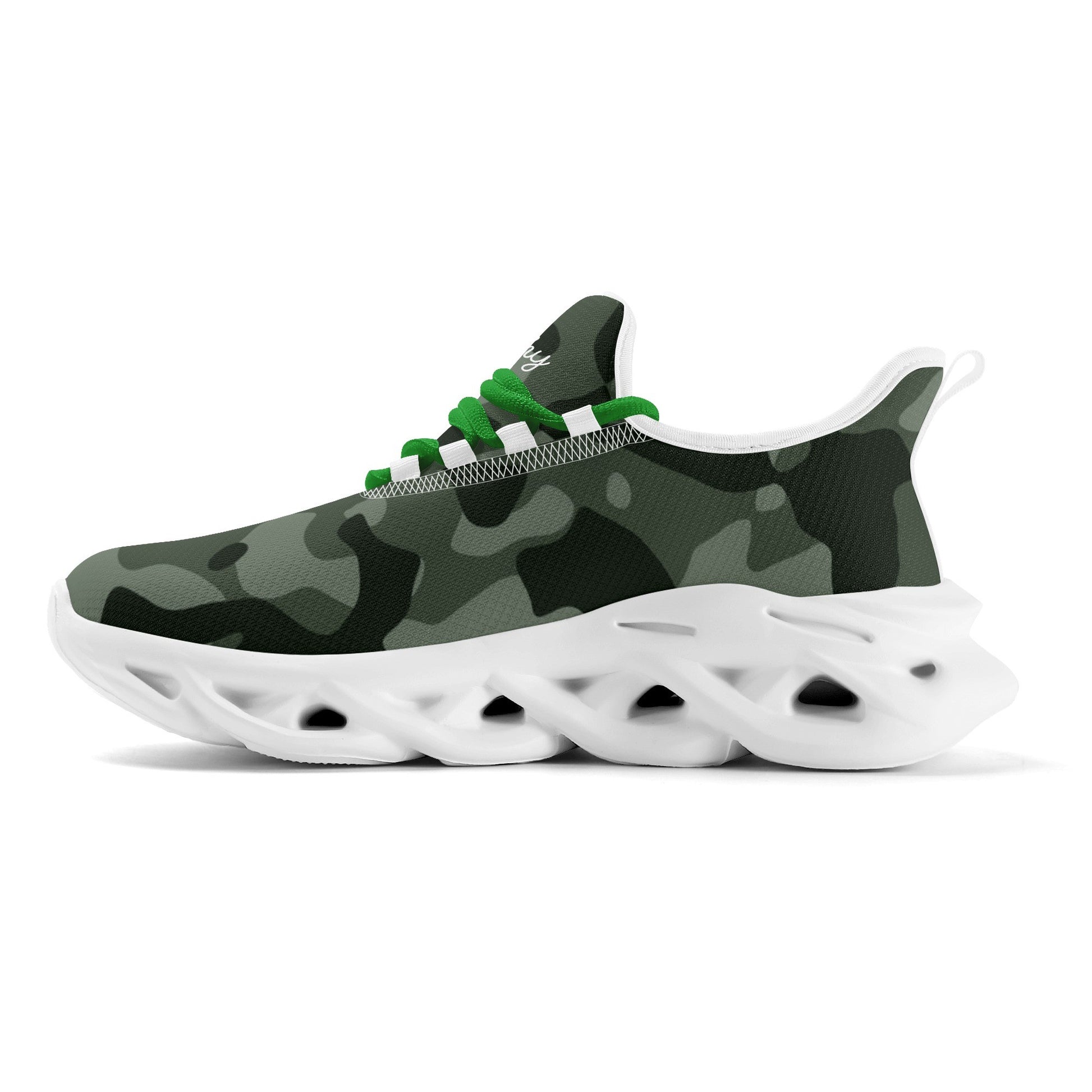 meeshy AIR Athletic Sneaker - Green Camouflage - Damen Sneaker JLR Design