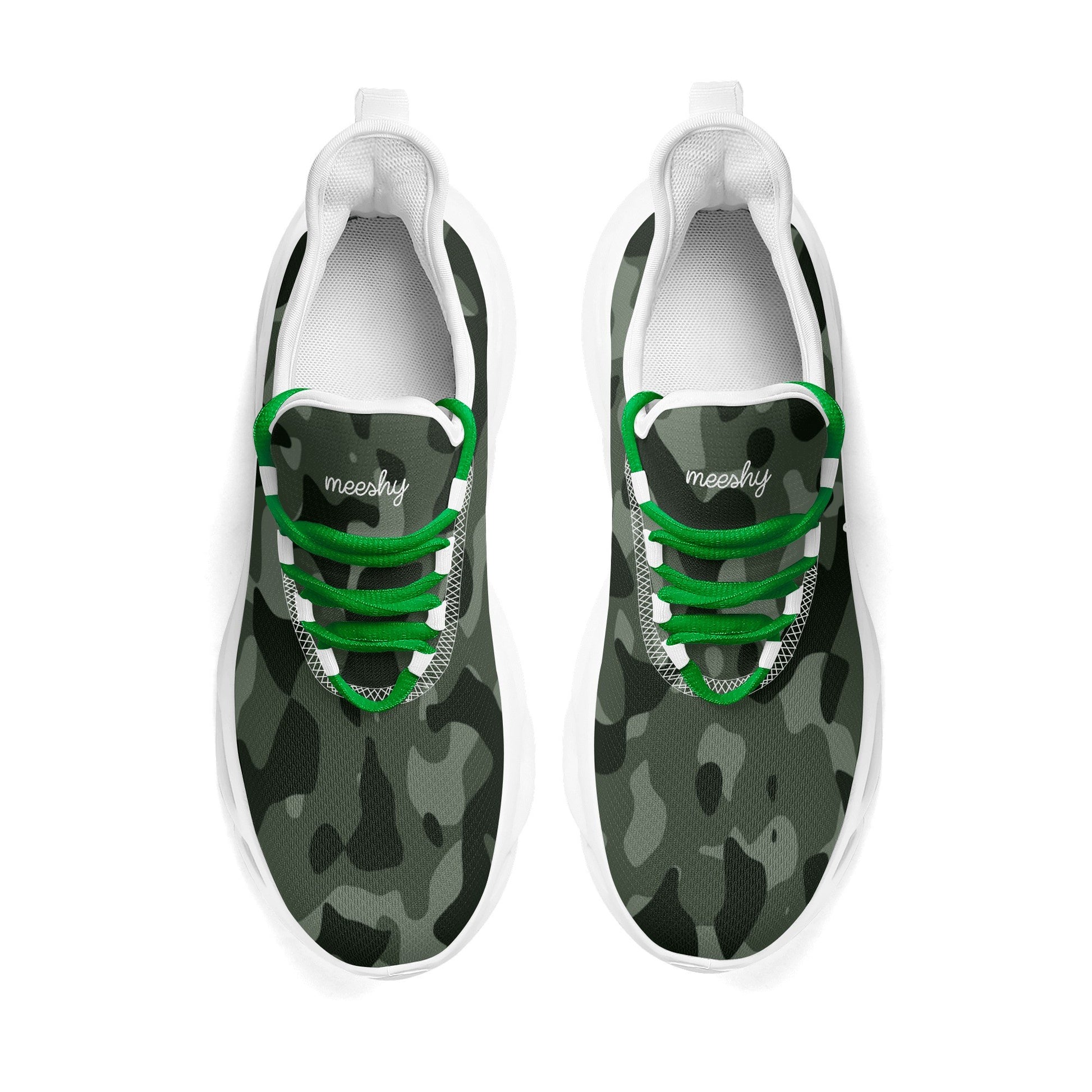 meeshy AIR Athletic Sneaker - Green Camouflage - Damen Sneaker JLR Design