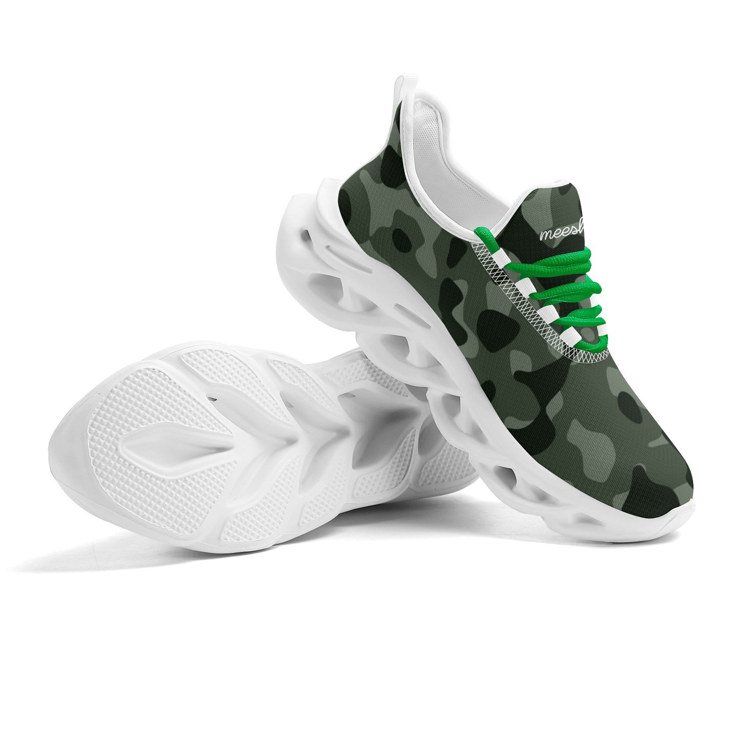 meeshy AIR Athletic Sneaker - Green Camouflage - Damen Sneaker JLR Design