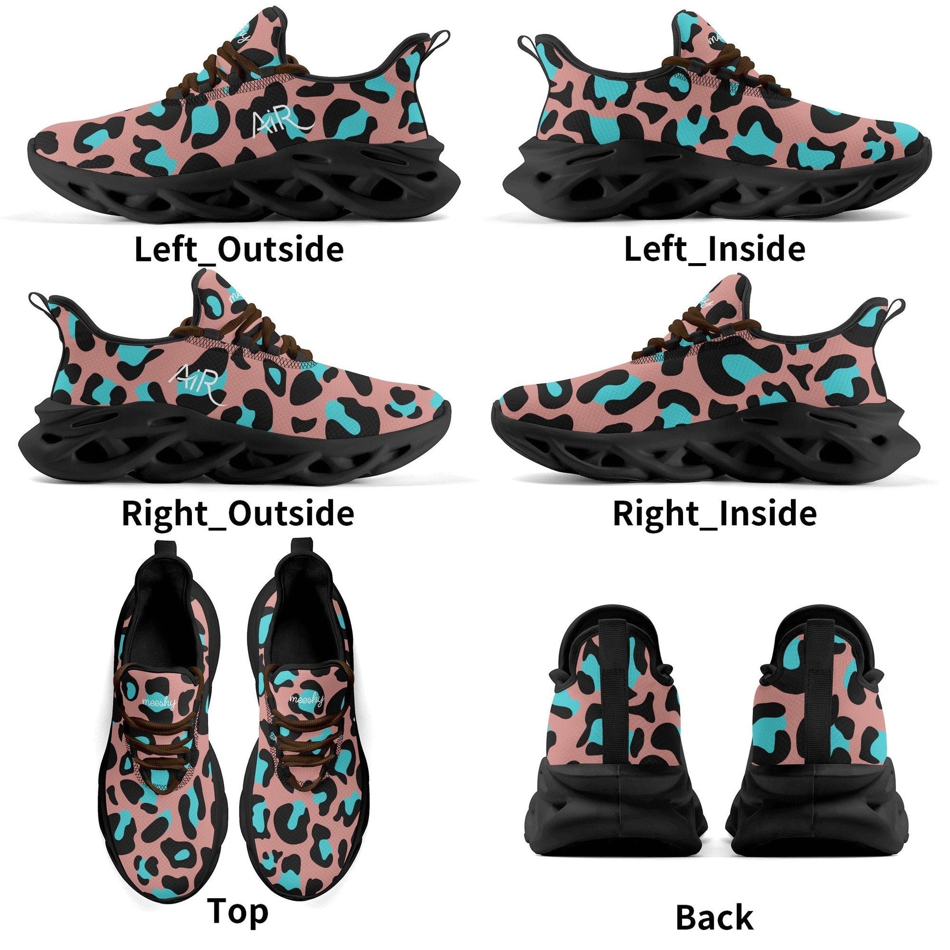 meeshy AIR Athletic Sneaker - Leopard Blau - Damen Sneaker JLR Design