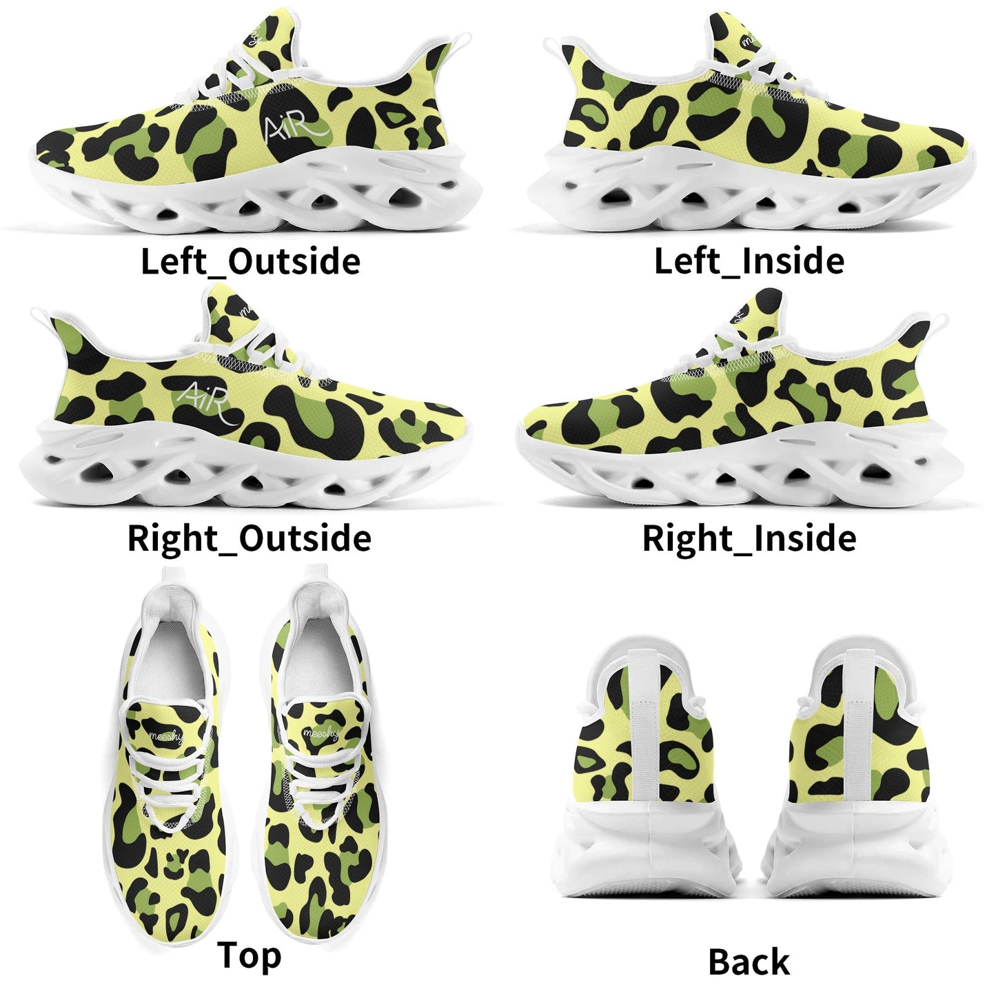 meeshy AIR Athletic Sneaker - Leopard Grün - Damen Sneaker JLR Design