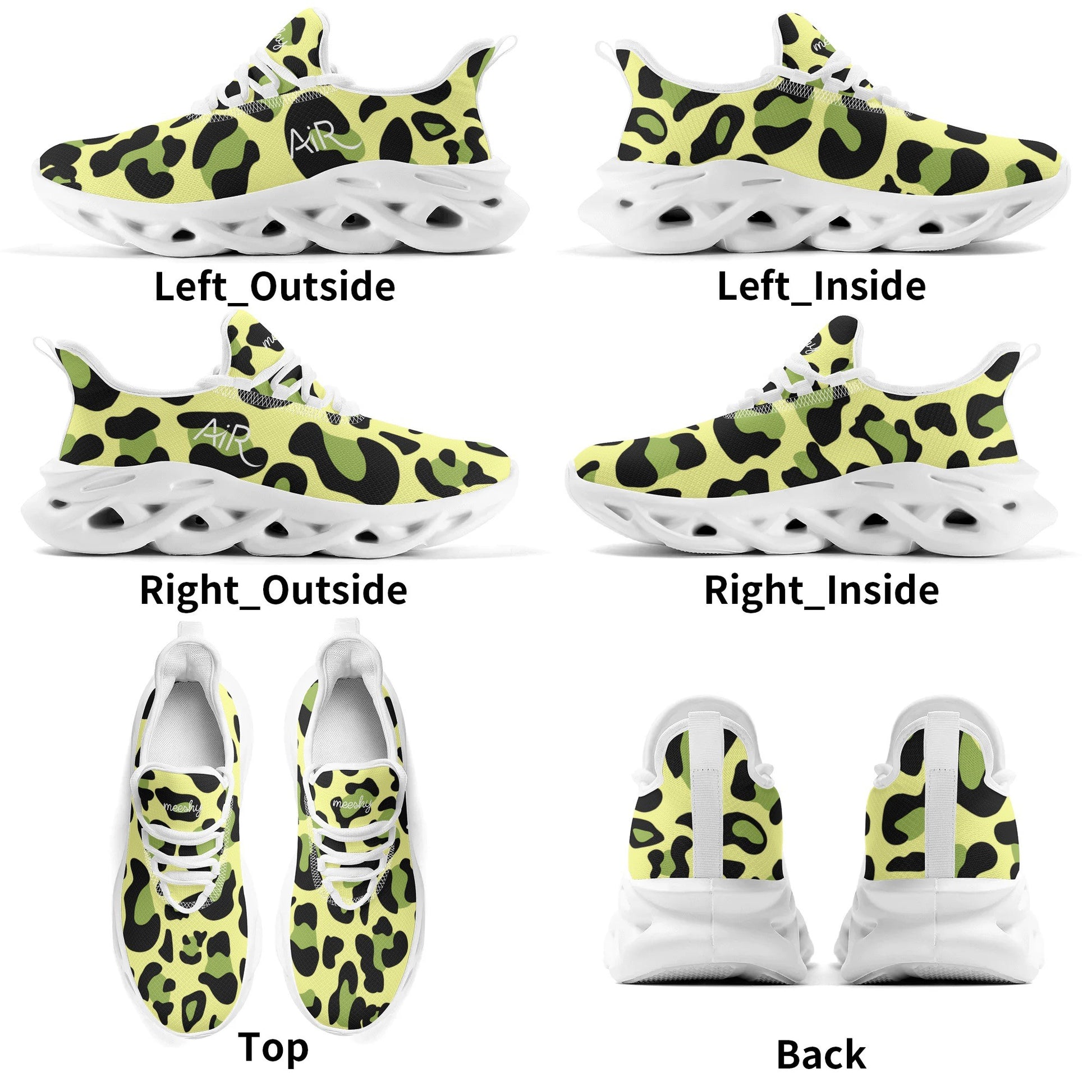 meeshy AIR Athletic Sneaker - Leopard Grün - Damen Sneaker JLR Design