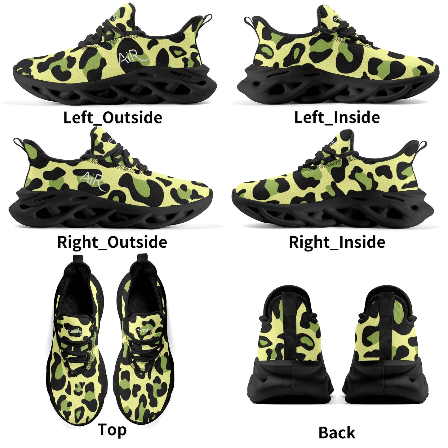 meeshy AIR Athletic Sneaker - Leopard Grün - Damen Sneaker JLR Design