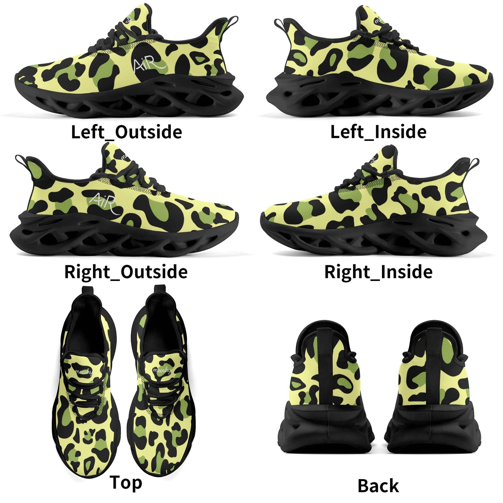 meeshy AIR Athletic Sneaker - Leopard Grün - Damen Sneaker JLR Design