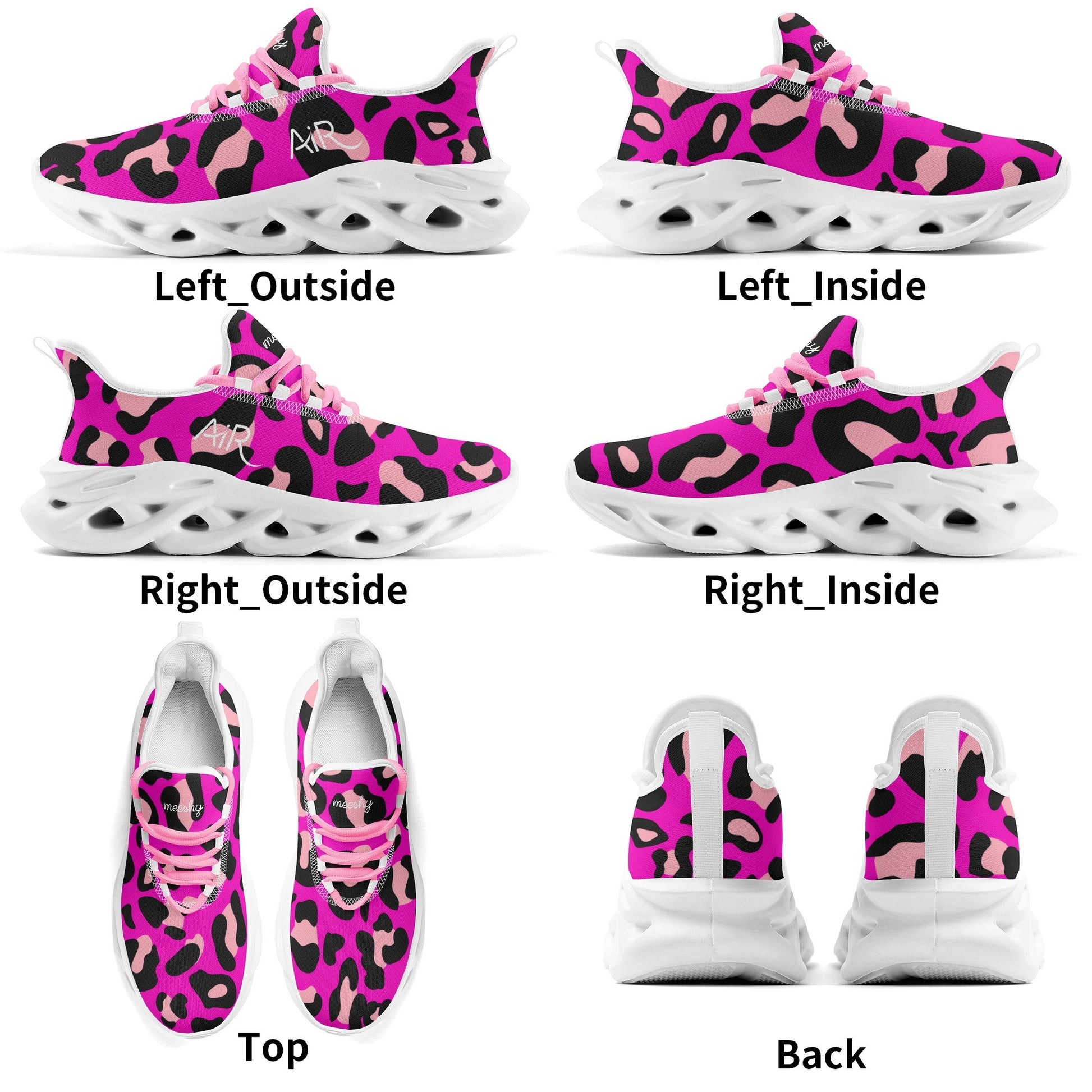 meeshy AIR Athletic Sneaker - Leopard Pink - Damen Sneaker JLR Design